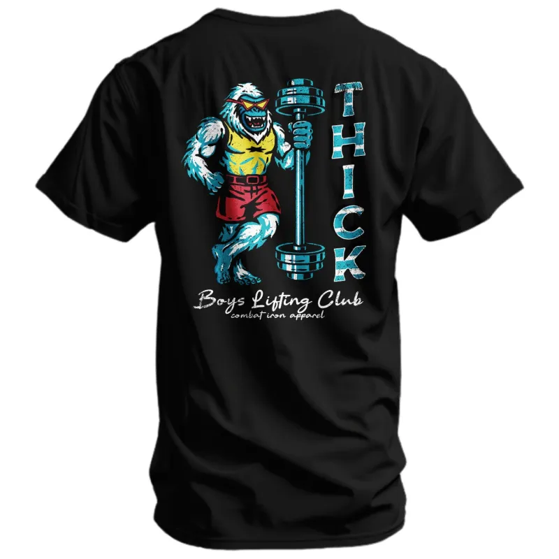 Thick Boys Lifting Club Yeti Men's T-Shirt made by Combat Iron Apparel