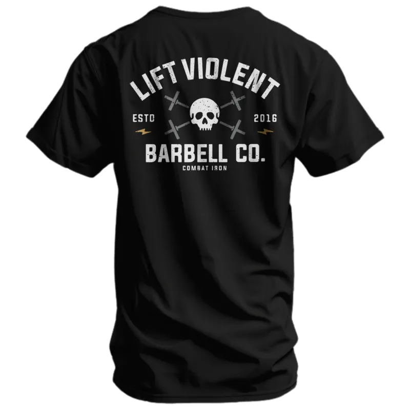 Lift Violent Barbell Co. Men's T-Shirt sold by Combat Iron Apparel