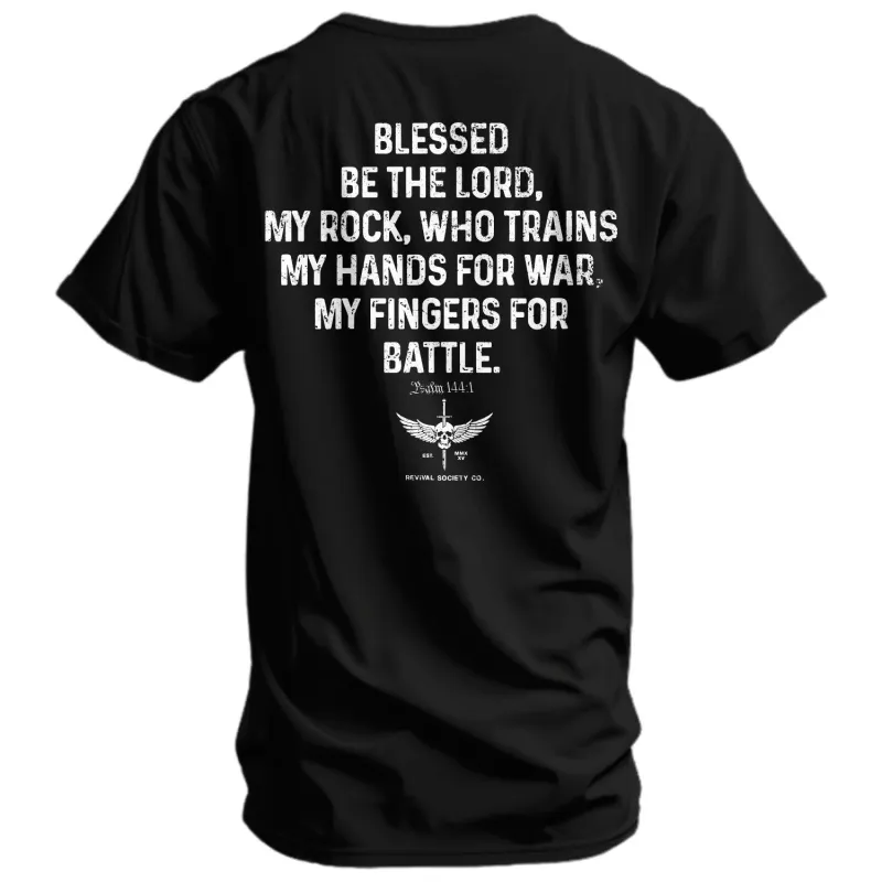 Psalm 144:1 Men's T-Shirt sold by Combat Iron Apparel