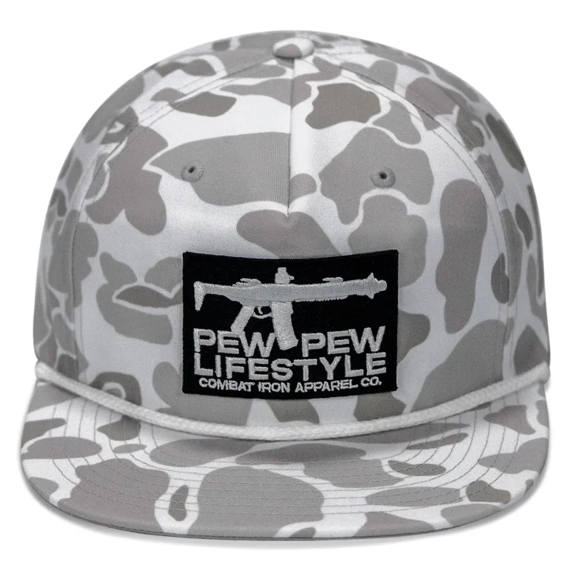 Pew Pew Lifestyle Patch Flatbill Hat made by Combat Iron Apparel