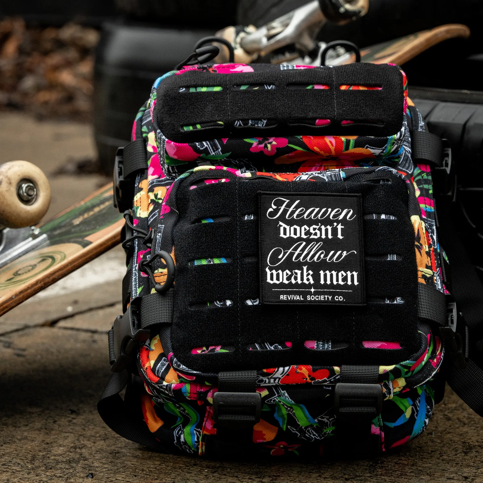 Heaven Doesn't Allow Weak Men Velcro Patch sold by Combat Iron Apparel product image thumbnail 2