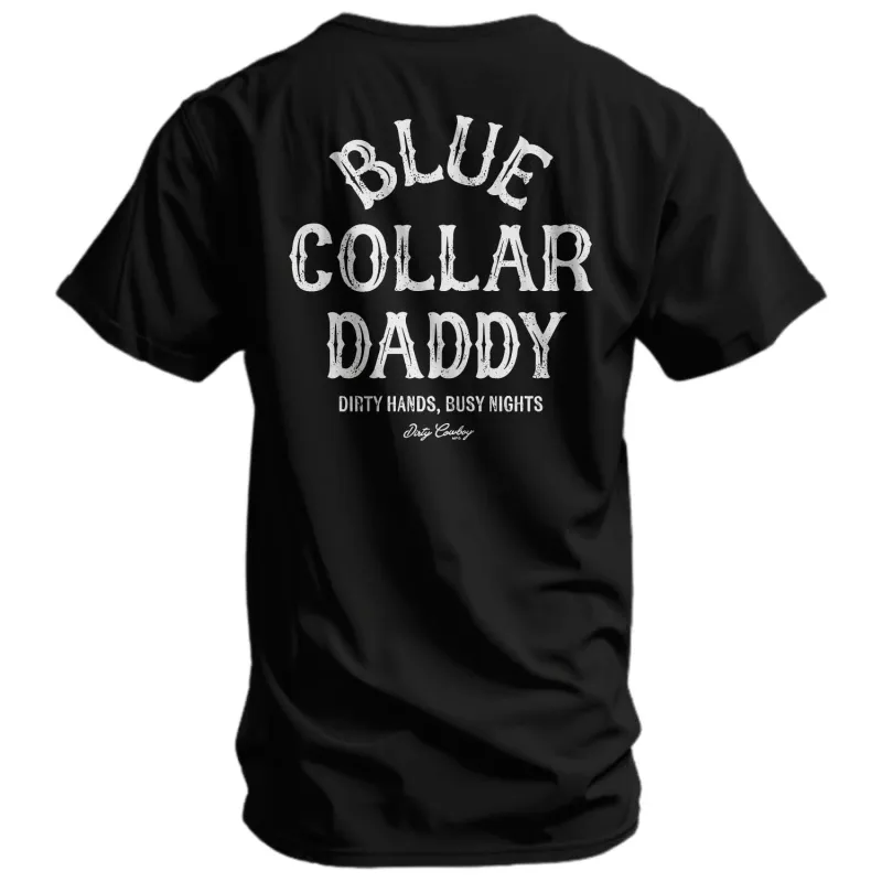 Blue Collar Daddy Men's T-Shirt sold by Combat Iron Apparel