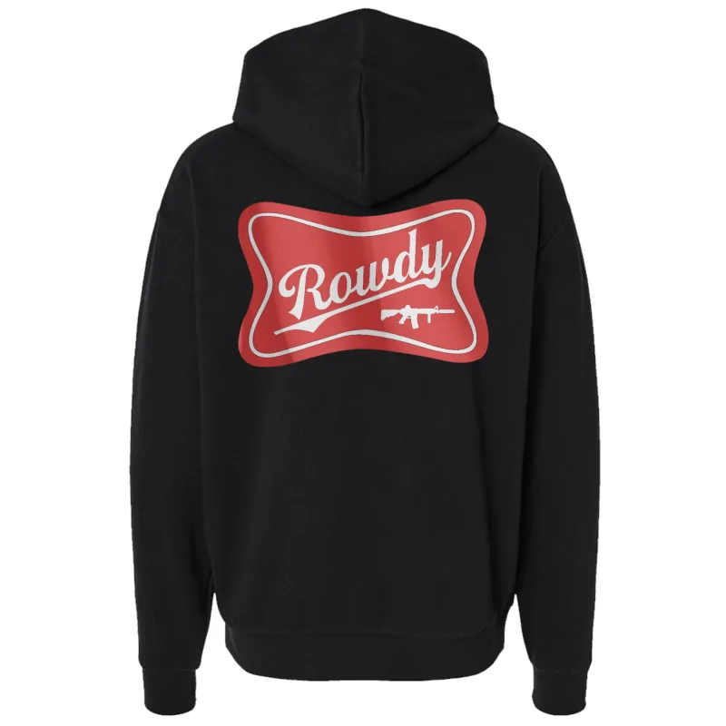 Rowdy Beer Logo Fleece Lined Hoodies made by Combat Iron Apparel