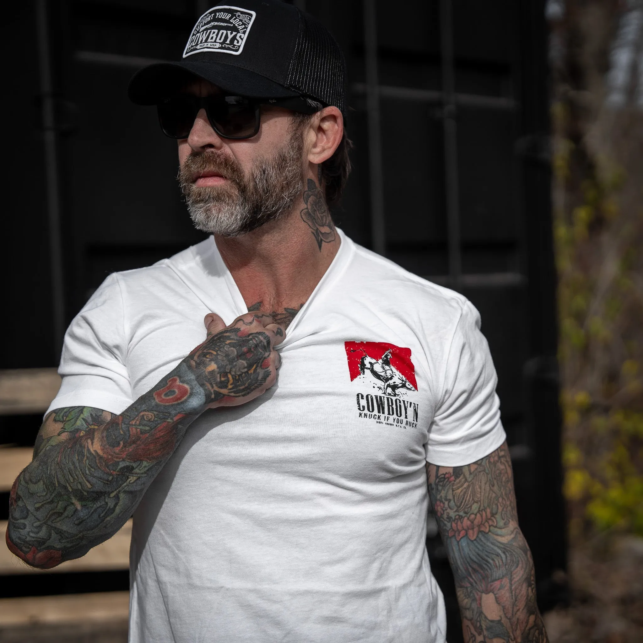 Cowboy'n Knuck If You Buck Rodeo Men's T-Shirt sold by Combat Iron Apparel product image thumbnail 5
