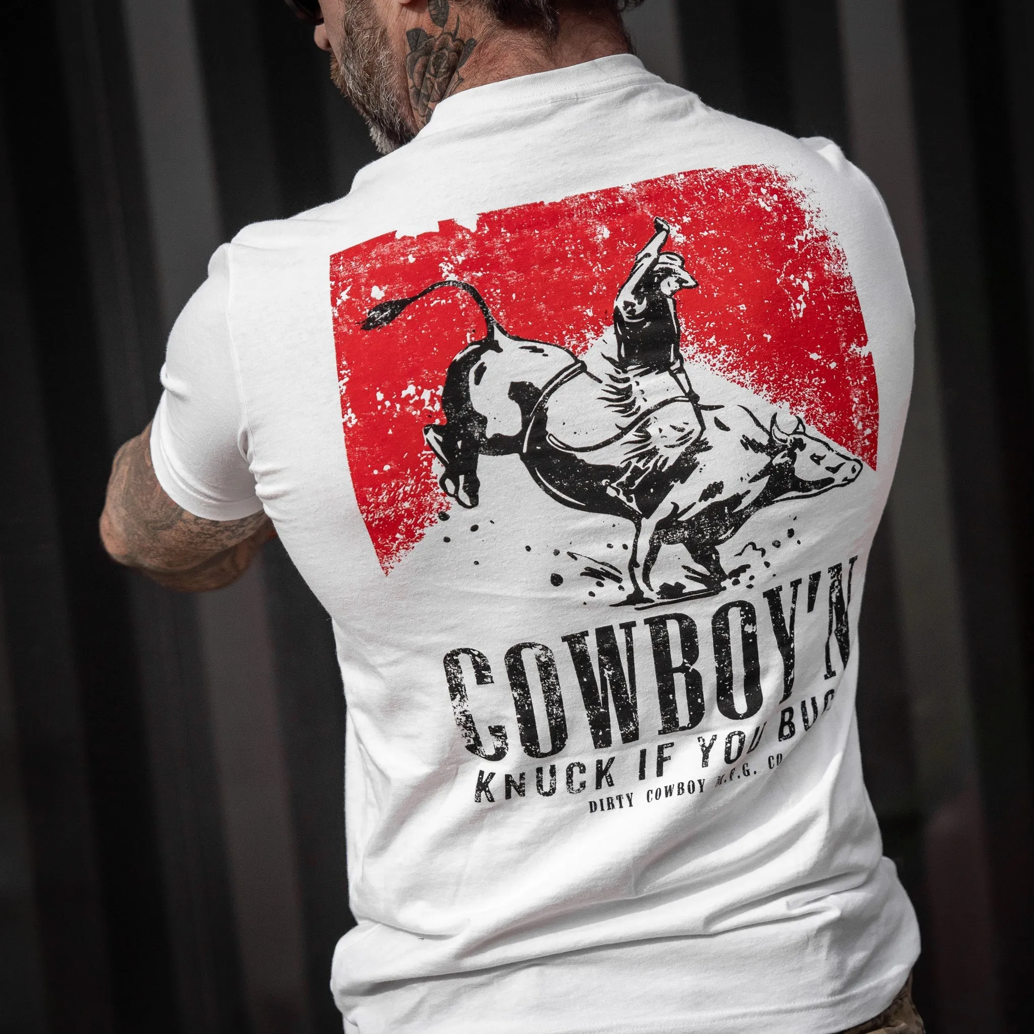 Cowboy'n Knuck If You Buck Rodeo Men's T-Shirt sold by Combat Iron Apparel product image thumbnail 2
