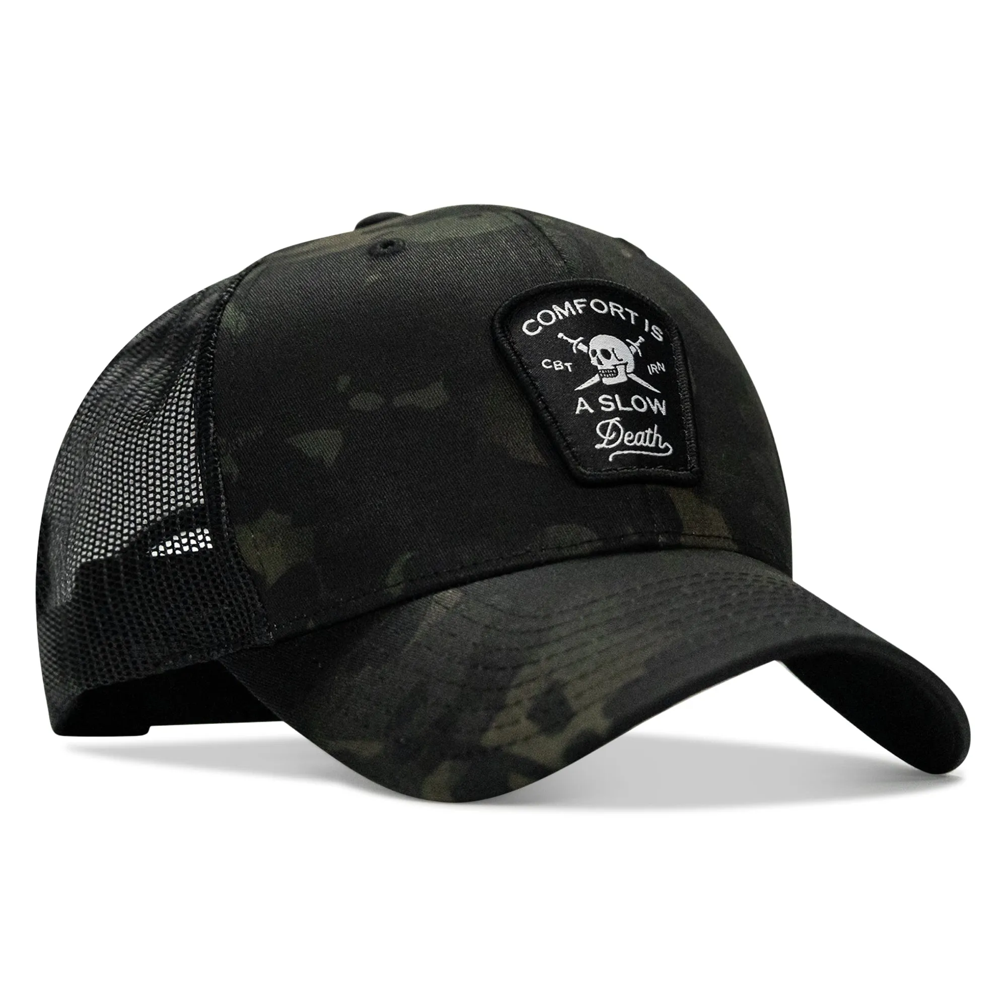 Comfort Is A Slow Death Patch Snapback Hat sold by Combat Iron Apparel product image thumbnail 3