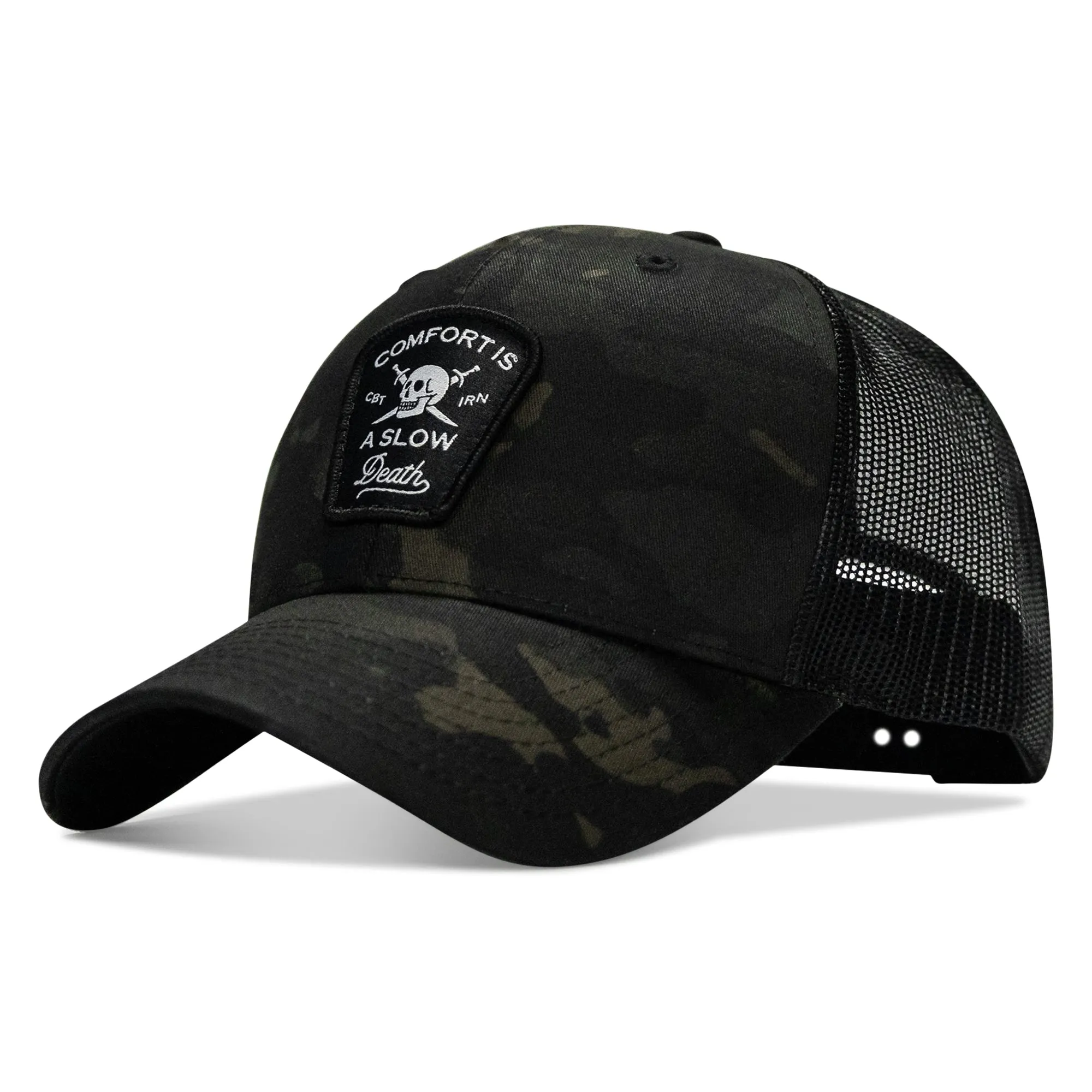 Comfort Is A Slow Death Patch Snapback Hat sold by Combat Iron Apparel product image thumbnail 4