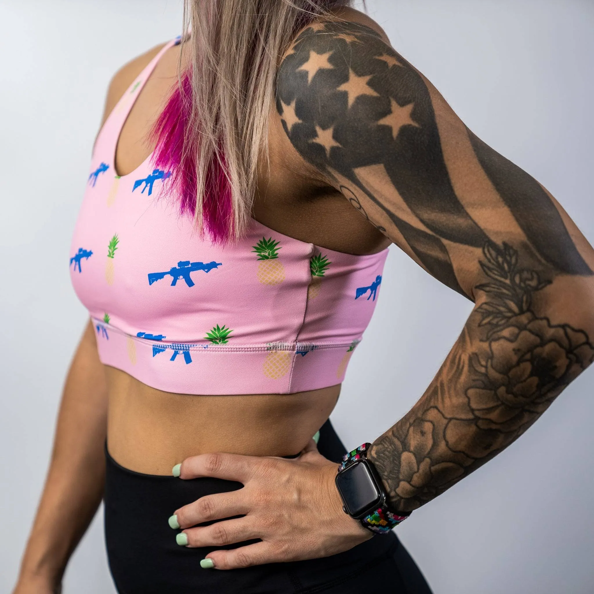 ESSENTIAL WIDE STRAP SPORTS BRA sold by Combat Iron Apparel product image thumbnail 5