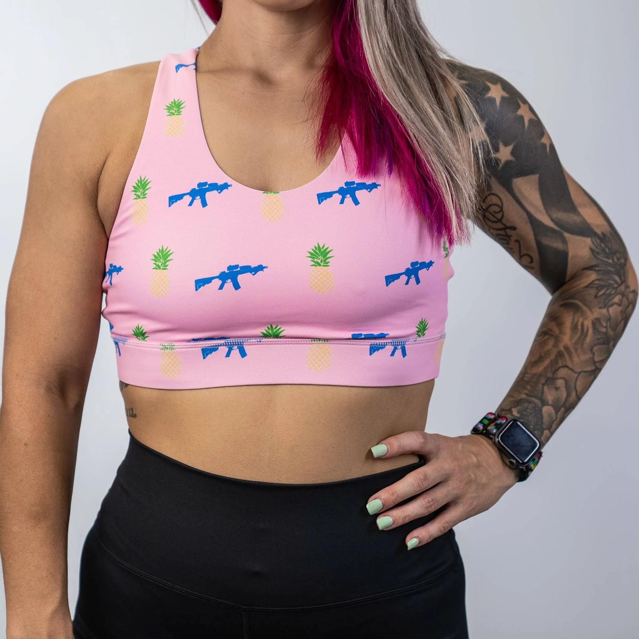 ESSENTIAL WIDE STRAP SPORTS BRA sold by Combat Iron Apparel product image thumbnail 4