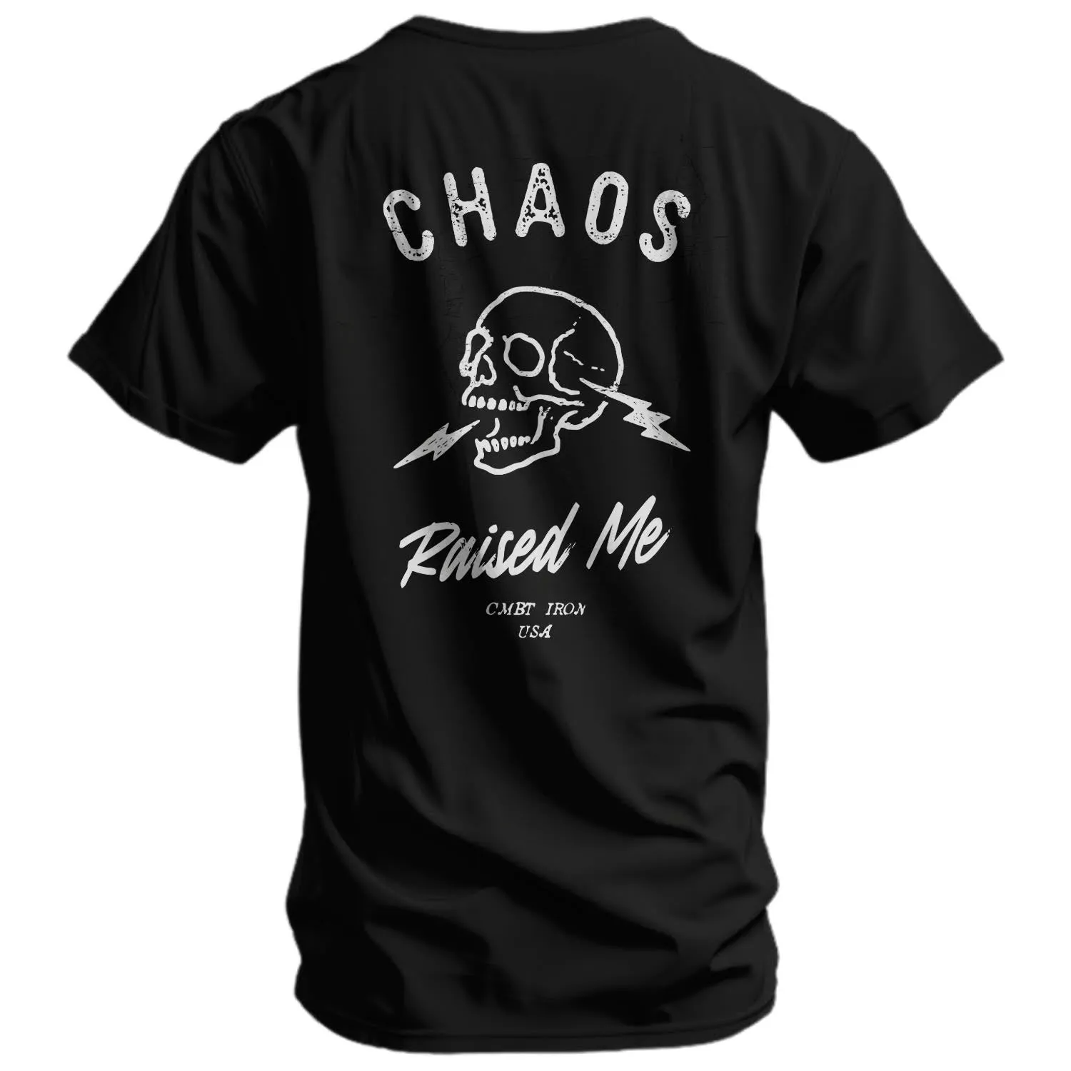 Chaos Raised Me Men's T-Shirt sold by Combat Iron Apparel