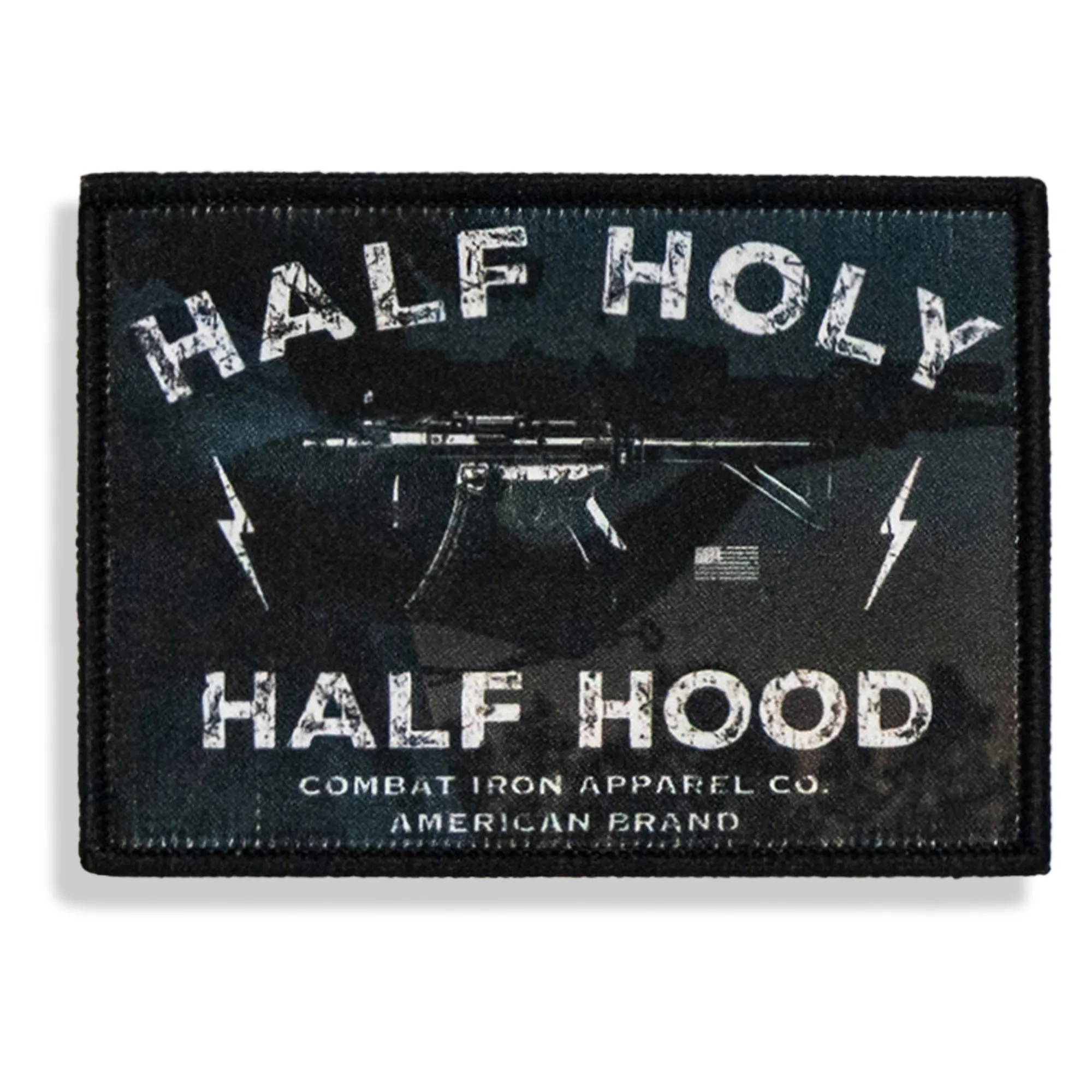 Half Holy Half Hood Velcro Patch sold by Combat Iron Apparel