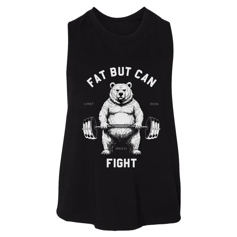 Fat But Can Fight Women's Tank Crop Top made by Combat Iron Apparel