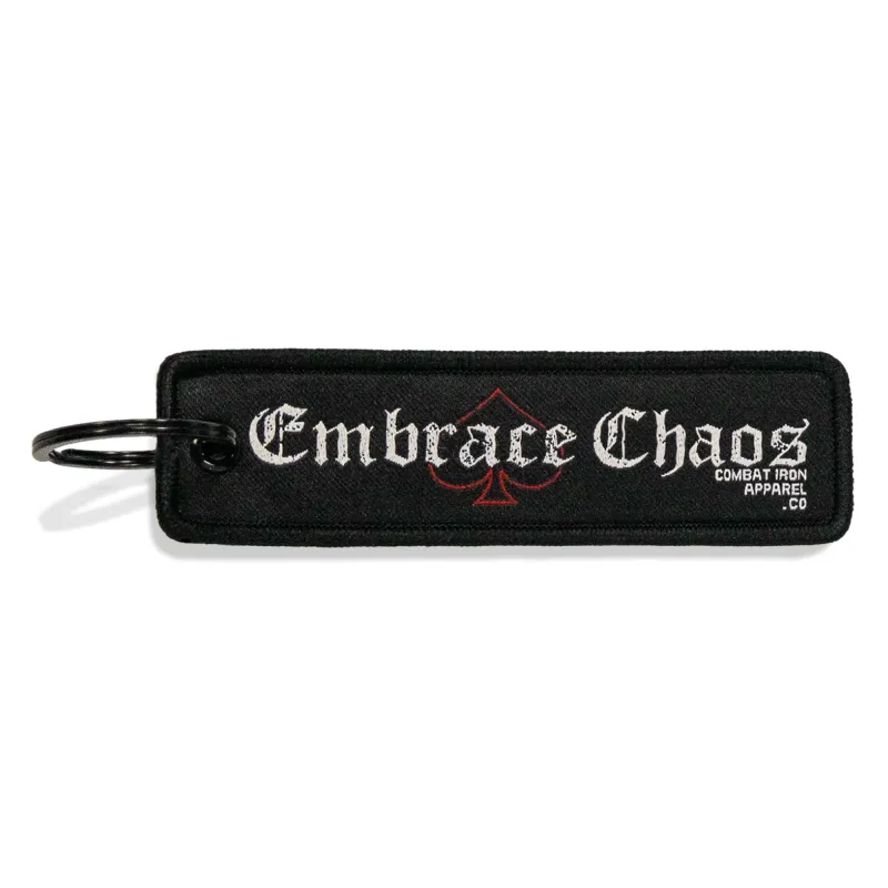 Embrace Chaos Flight Tag Keychain sold by Combat Iron Apparel