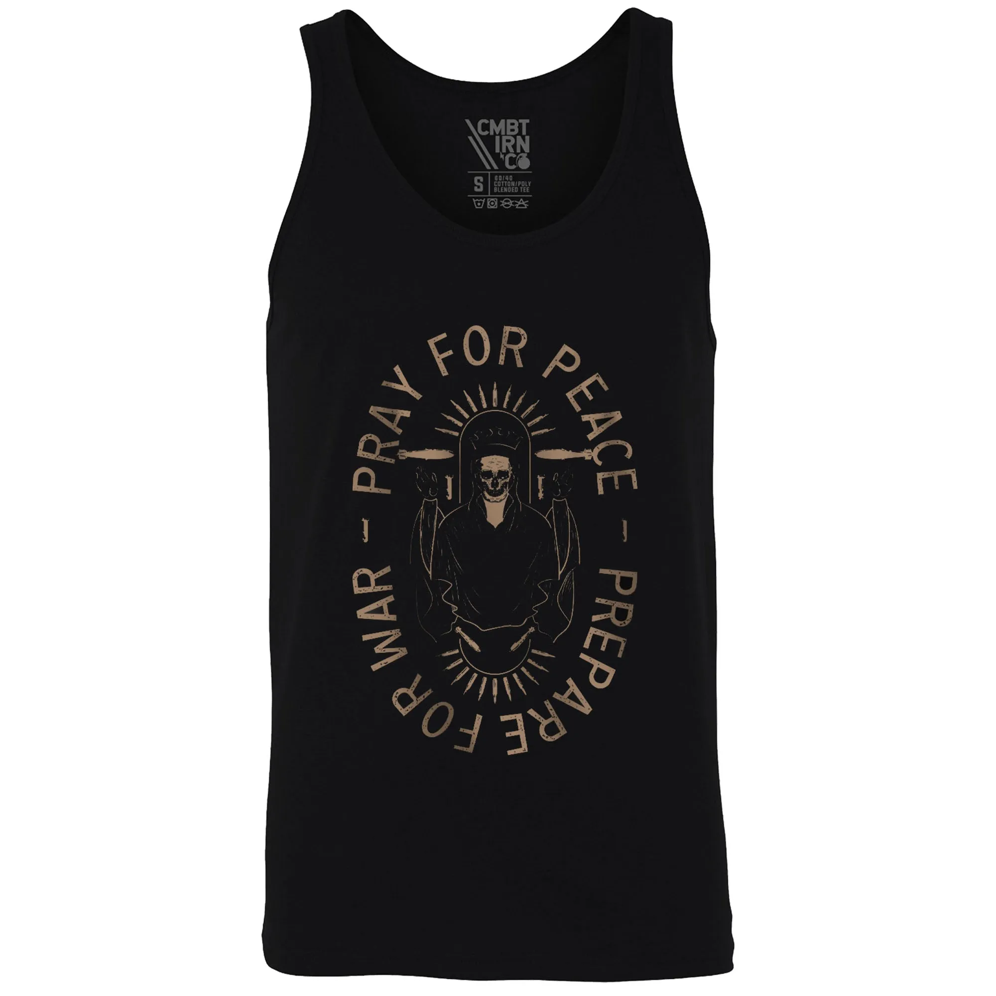 Pray For Peace. Prepare For War. Men's Tank sold by Combat Iron Apparel