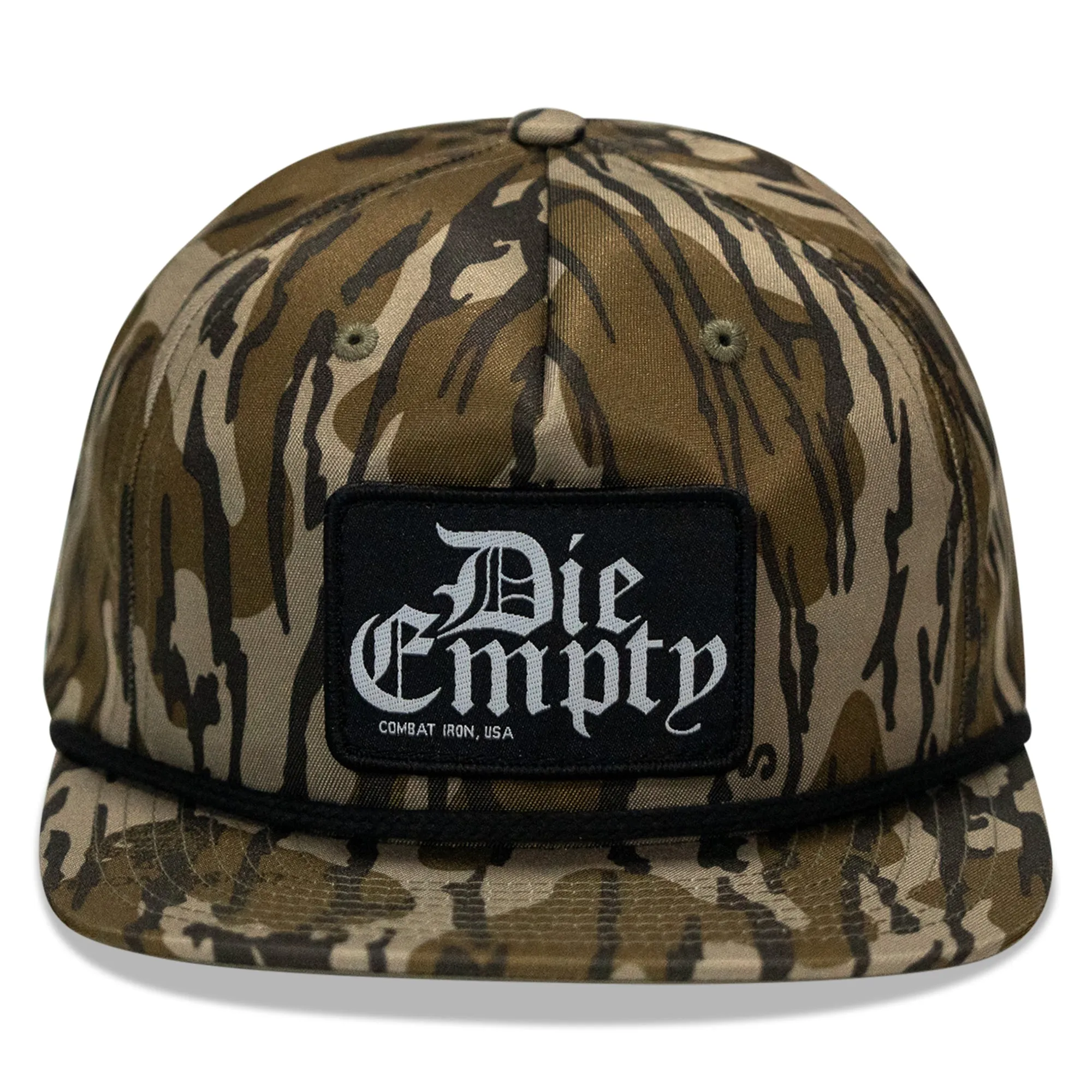 Die Empty Black Patch Flatbill Snapback Hat sold by Combat Iron Apparel