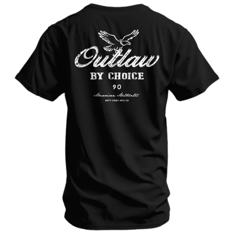 Outlaw By Choice Men's T-Shirt made by Combat Iron Apparel