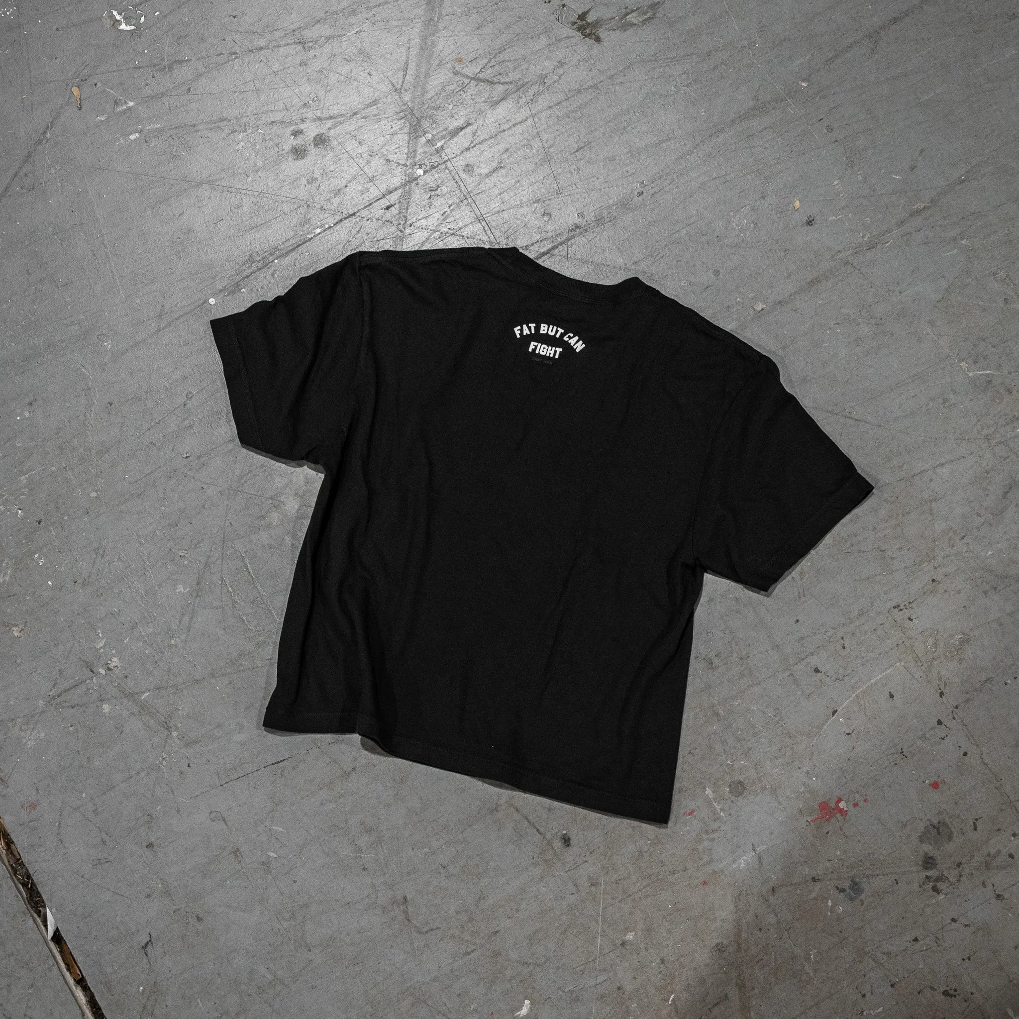 Fat But Can Fight Women's Crop Heavyweight Tee sold by Combat Iron Apparel product image thumbnail 4