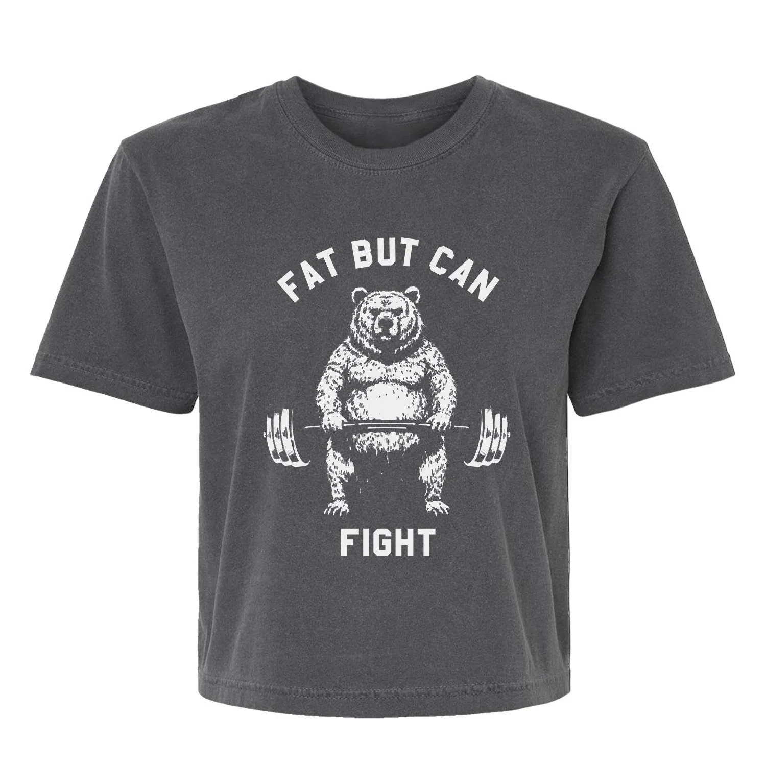 Fat But Can Fight Women's Crop Heavyweight Tee sold by Combat Iron Apparel product image thumbnail 5