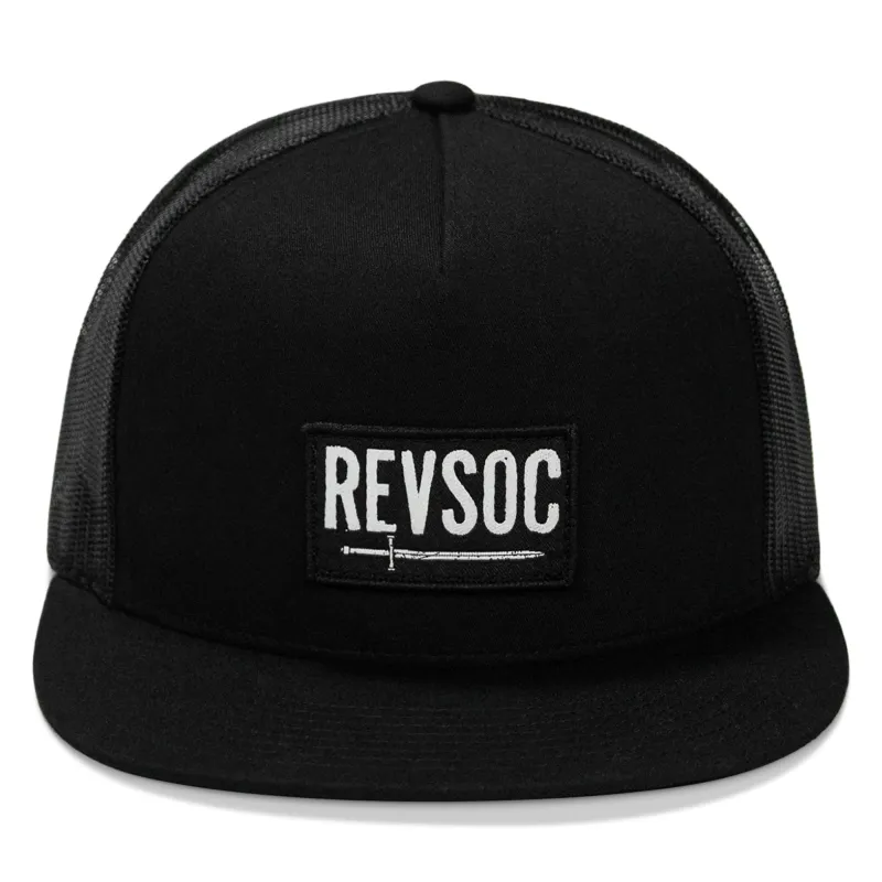 REVSOC Classic Patch Flatbill Hat made by Combat Iron Apparel