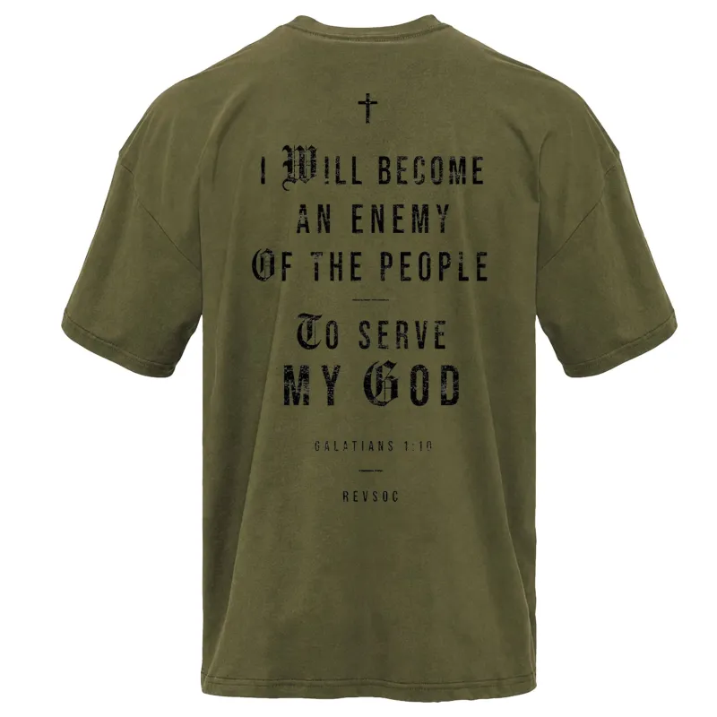 I Will Become An Enemy To The People Vintaged Midweight T-Shirt made by Combat Iron Apparel