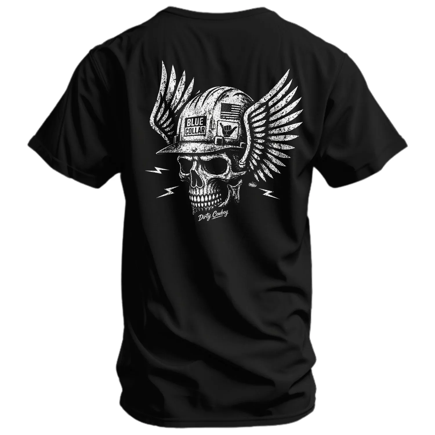 Blue Collar Skull Men's T-Shirt sold by Combat Iron Apparel product image thumbnail 2