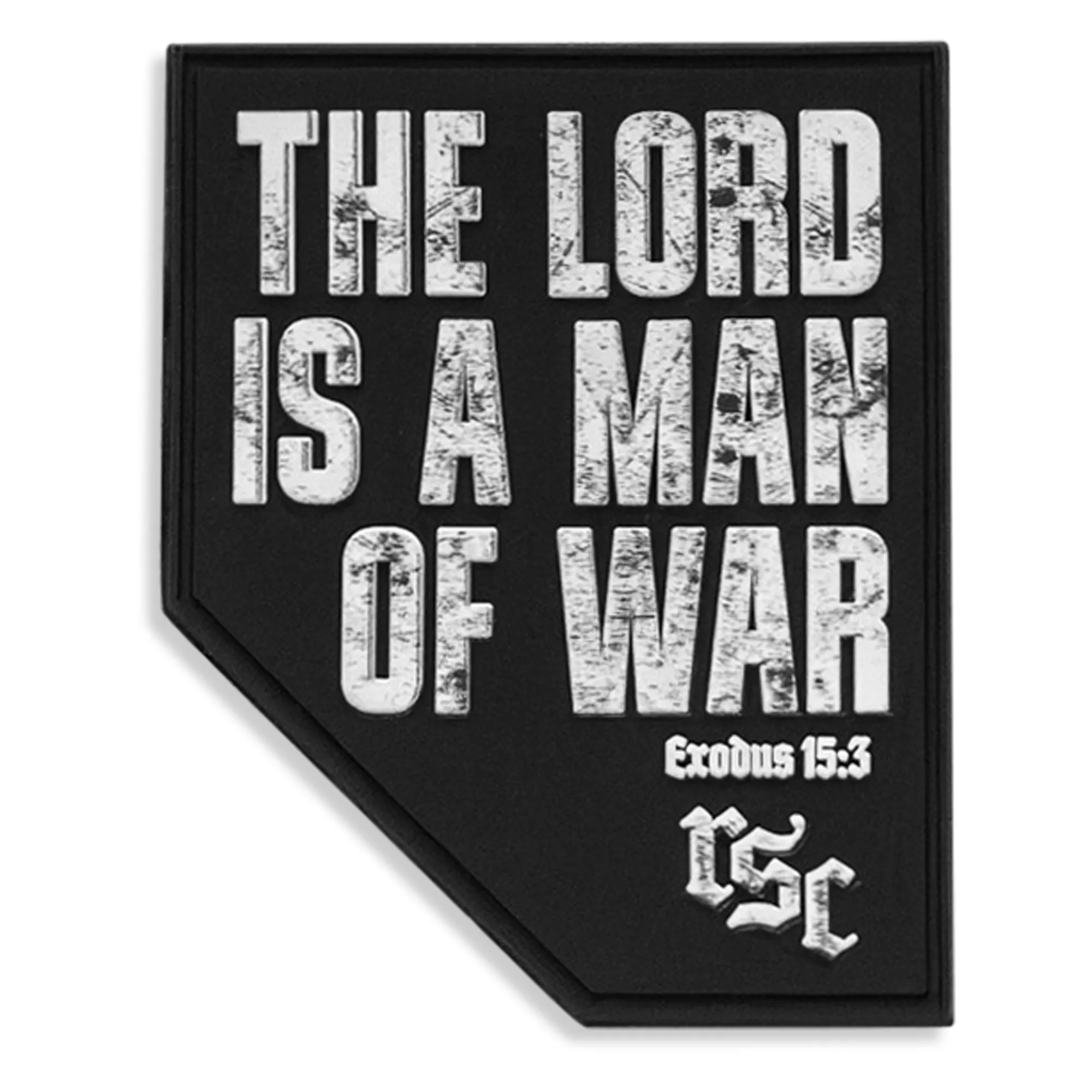The Lord Is A Man Of War PVC Patch sold by Combat Iron Apparel