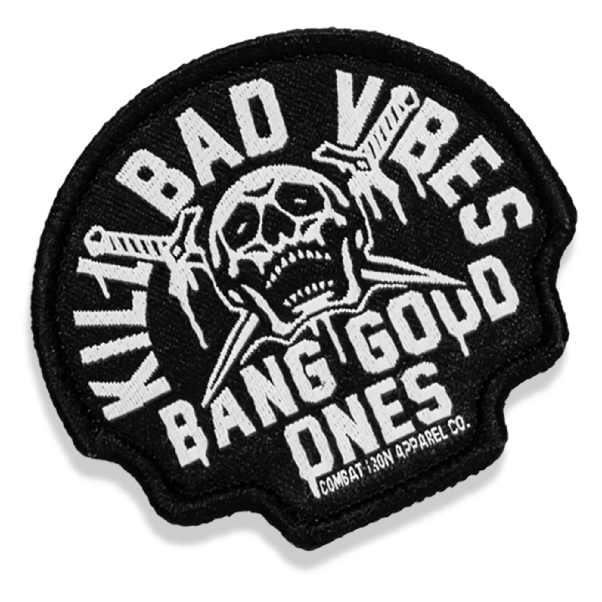 Kill Bad Vibes Skull Velcro Patch sold by Combat Iron Apparel product image thumbnail 2