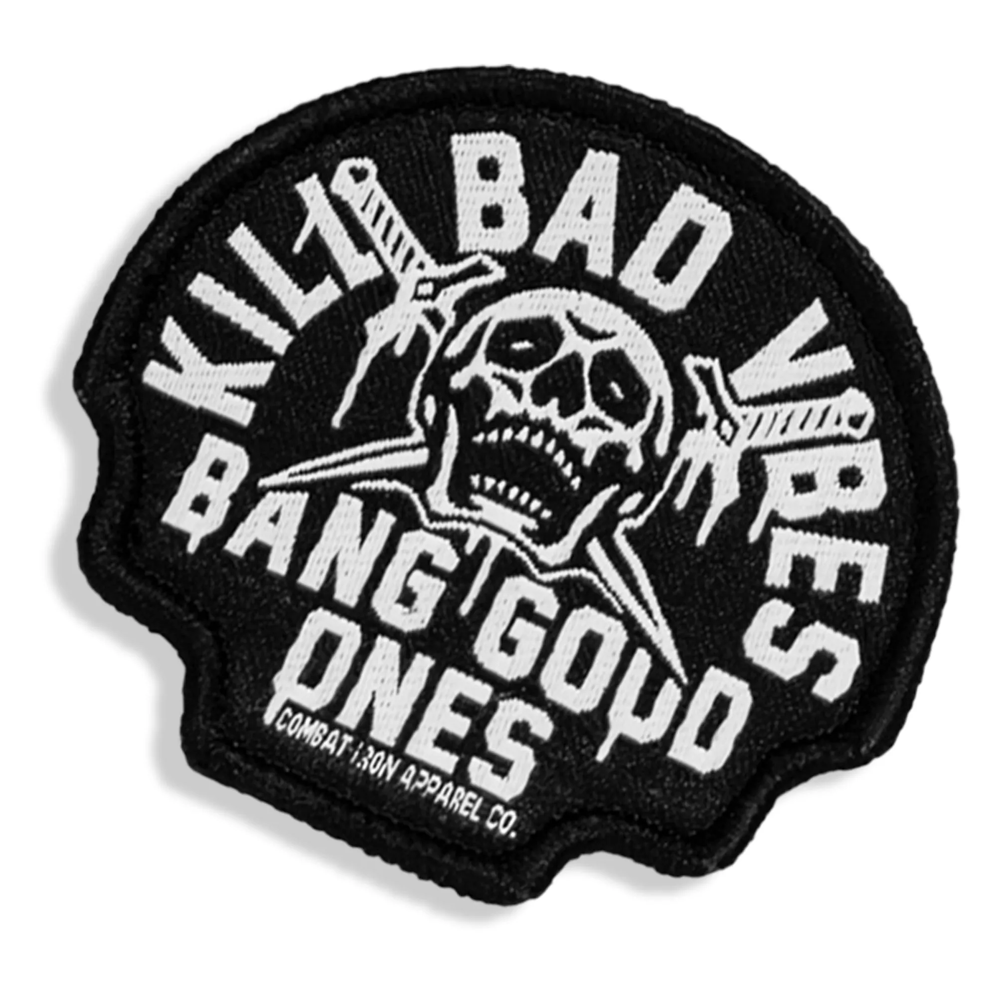 Kill Bad Vibes Skull Velcro Patch sold by Combat Iron Apparel product image thumbnail 3
