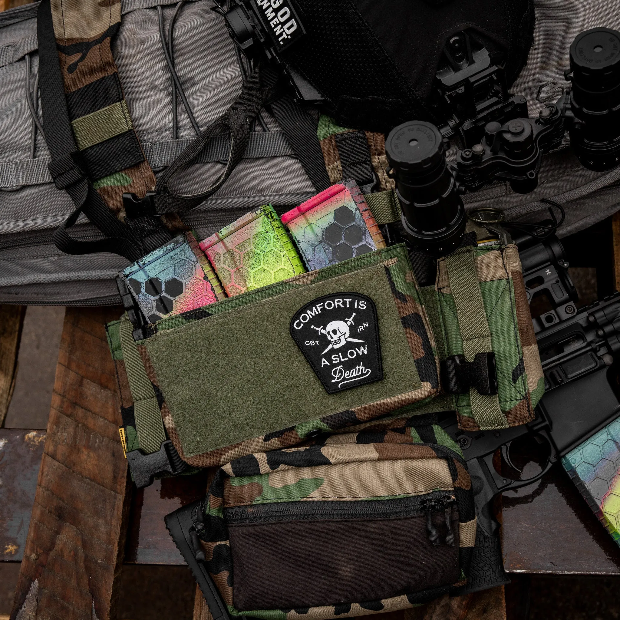 Comfort Is a Slow Death Large Velcro Patch sold by Combat Iron Apparel product image thumbnail 3
