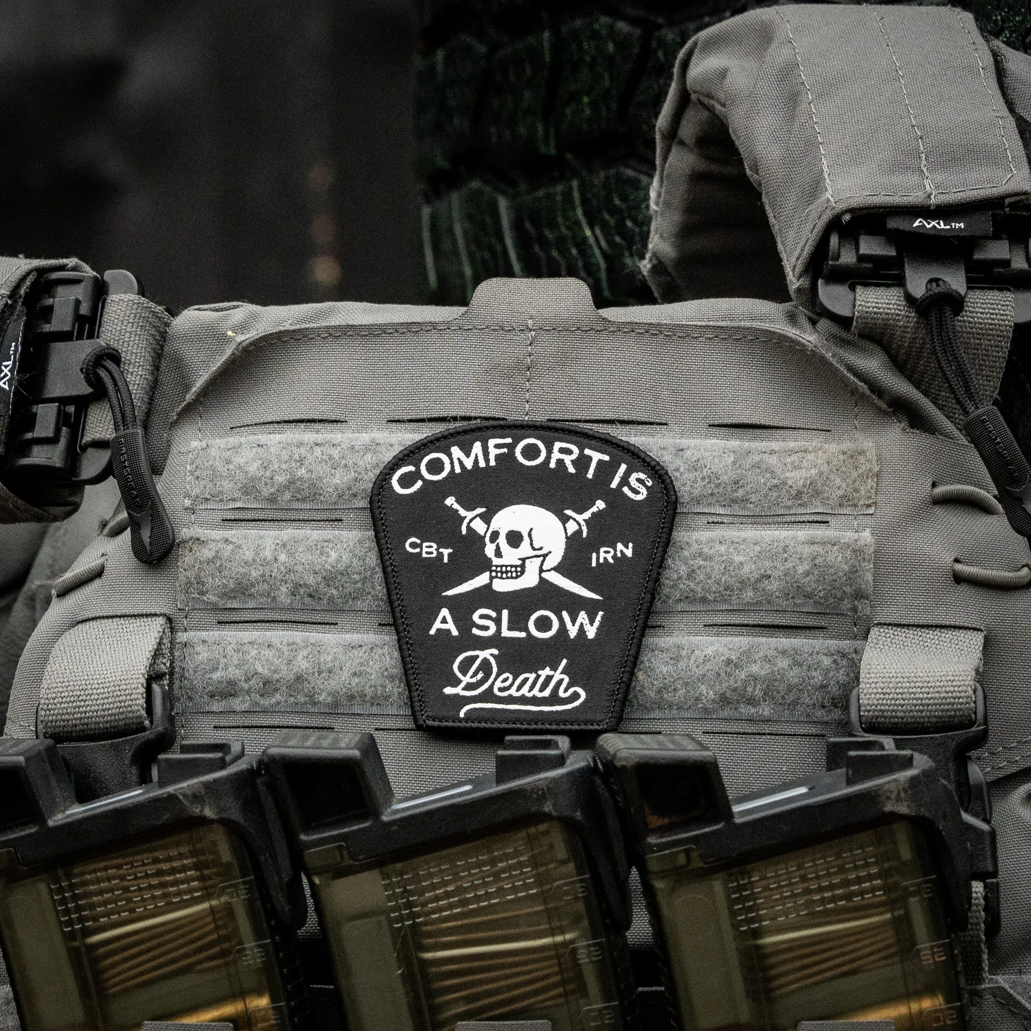 Comfort Is a Slow Death Large Velcro Patch sold by Combat Iron Apparel product image thumbnail 2