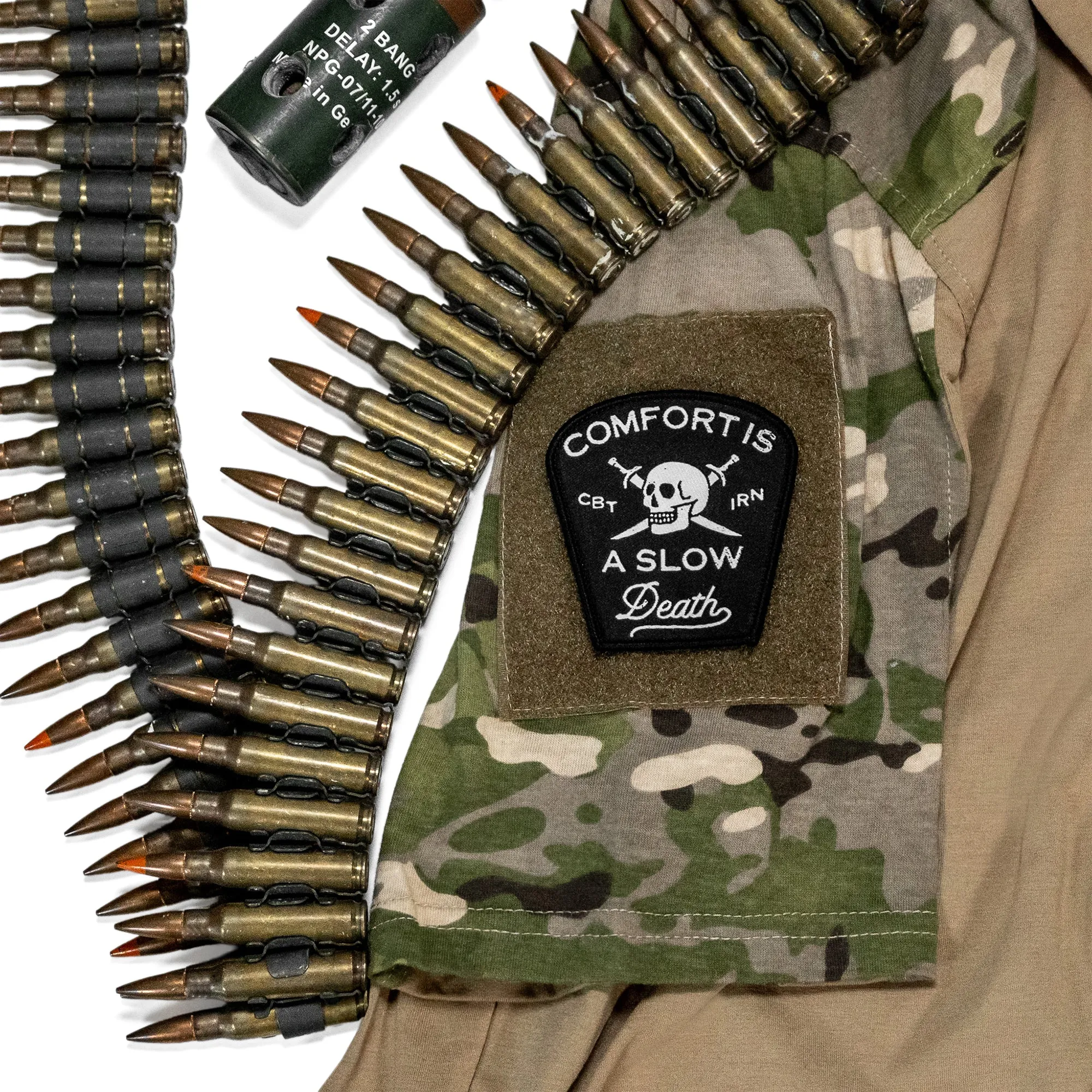 Comfort Is a Slow Death Large Velcro Patch sold by Combat Iron Apparel product image thumbnail 4