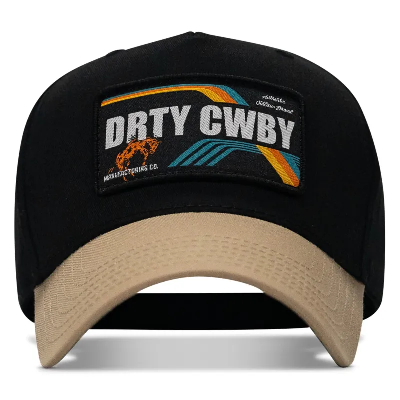 Drty Cwby Bronco Patch Classic 5 Pannel Snapback Hat made by Combat Iron Apparel