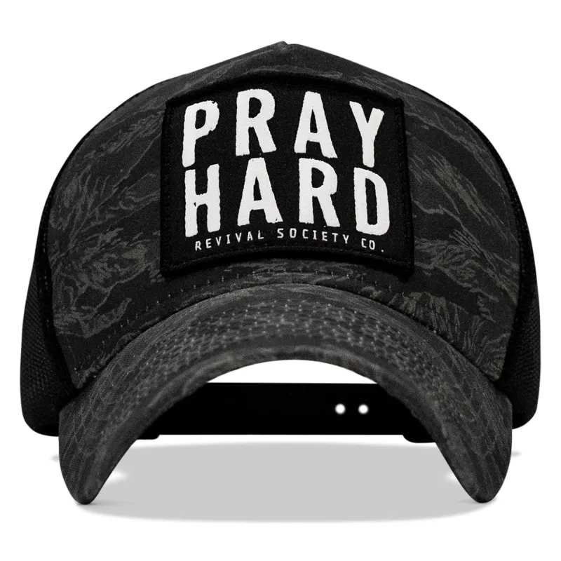 Pray Hard Patch Five Panel Breacher Snapback Hat made by Combat Iron Apparel