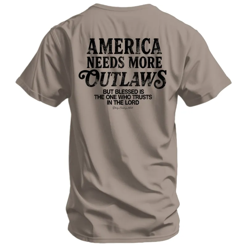 America Needs More Outlaws Men's T-Shirt made by Combat Iron Apparel