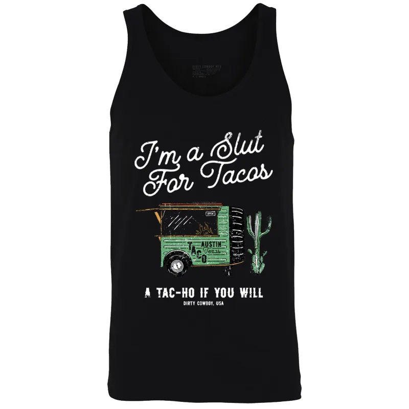 Slut For Taco's Men's Tank Top made by Combat Iron Apparel