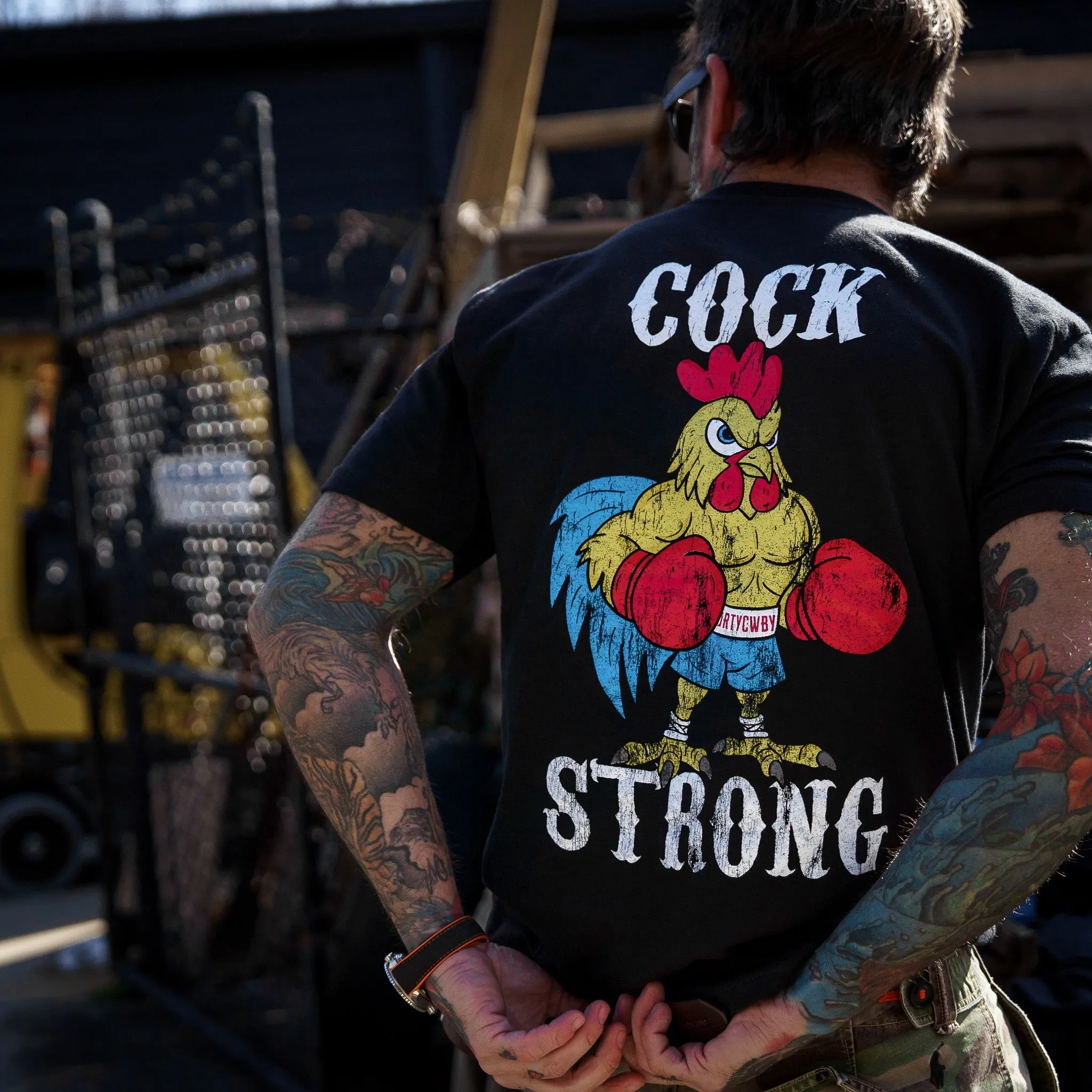 Boxing Chicken Strong Men's T-Shirt sold by Combat Iron Apparel product image thumbnail 5