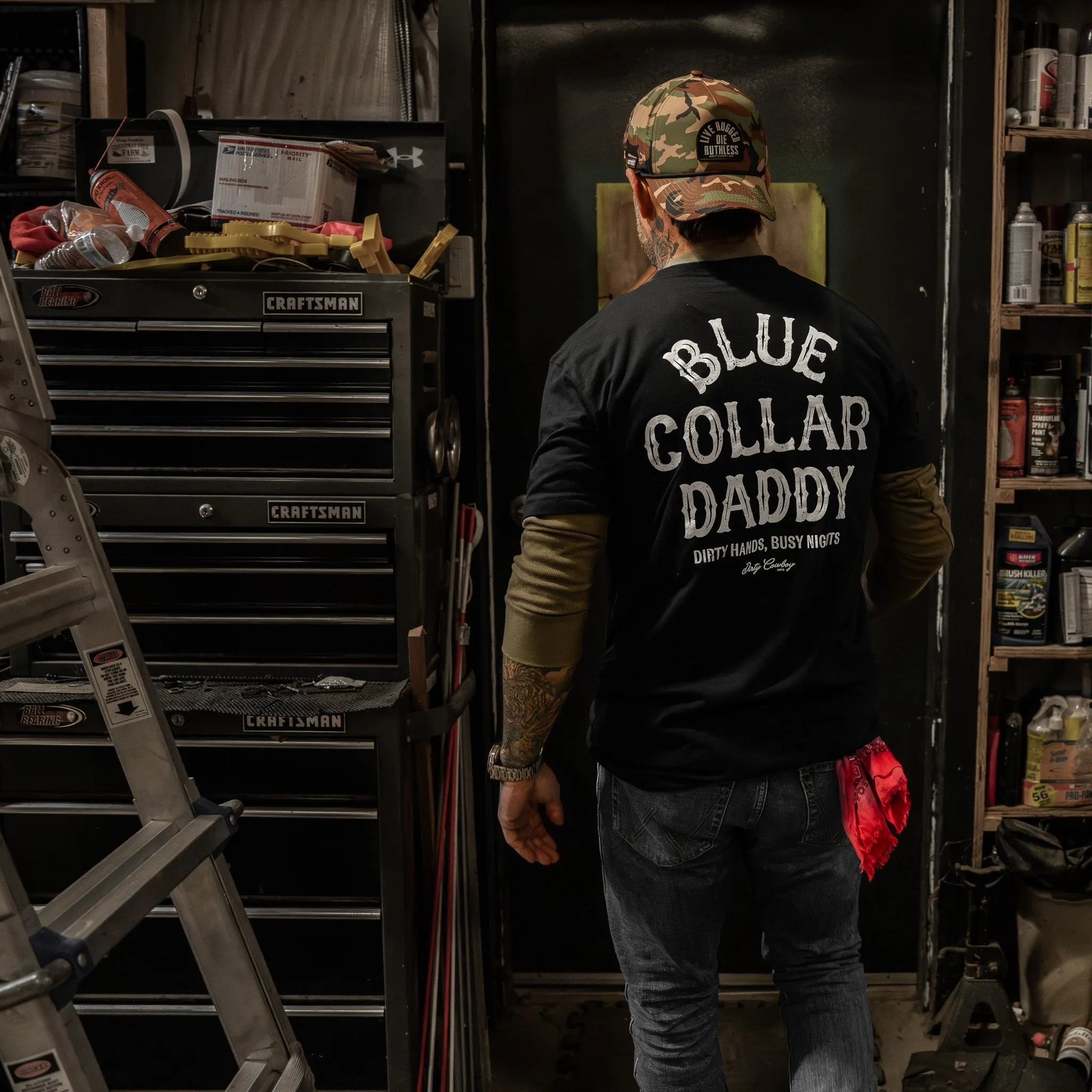 Blue Collar Daddy Men's T-Shirt sold by Combat Iron Apparel product image thumbnail 5