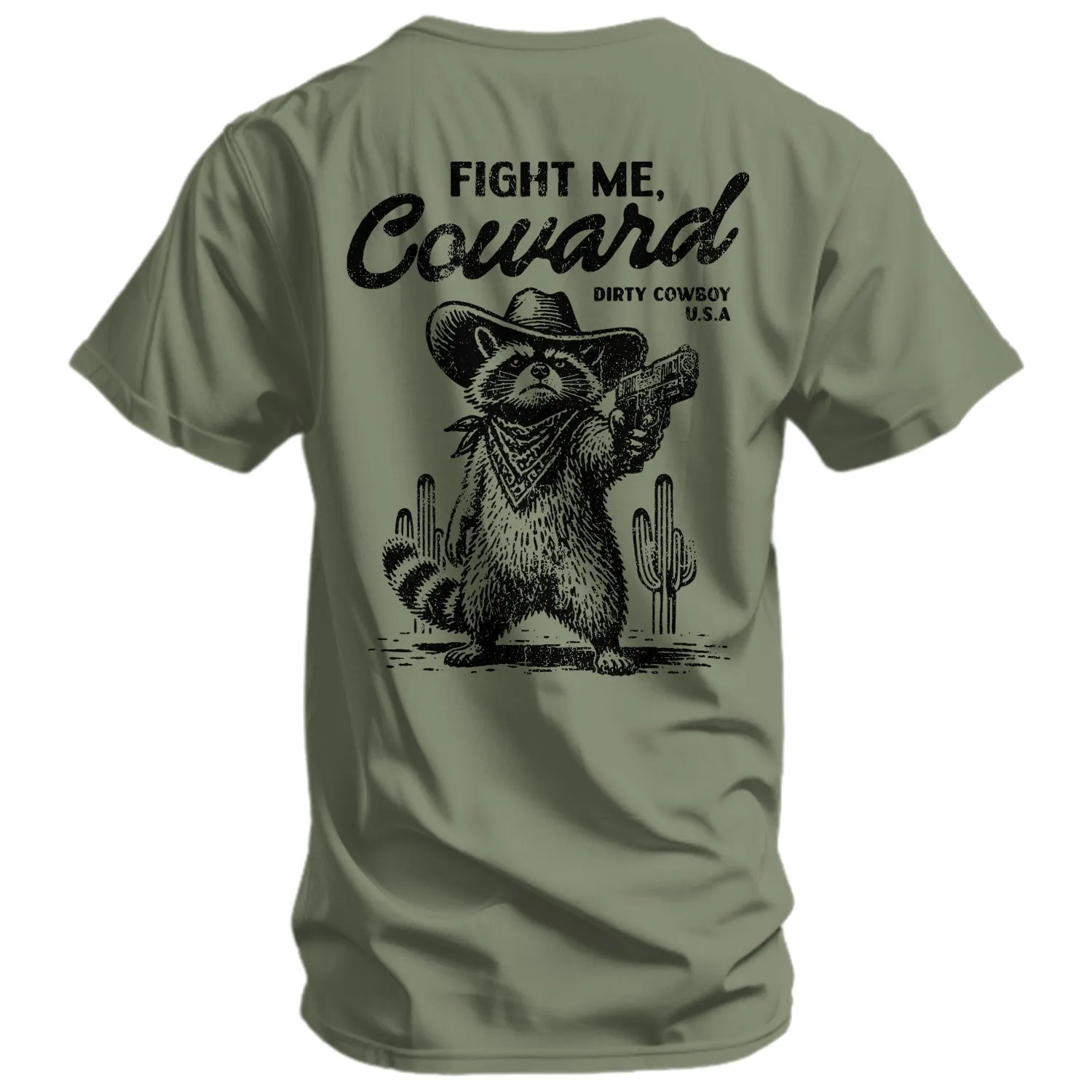 Fight Me Coward Raccoon Men's T-Shirt sold by Combat Iron Apparel product image thumbnail 3