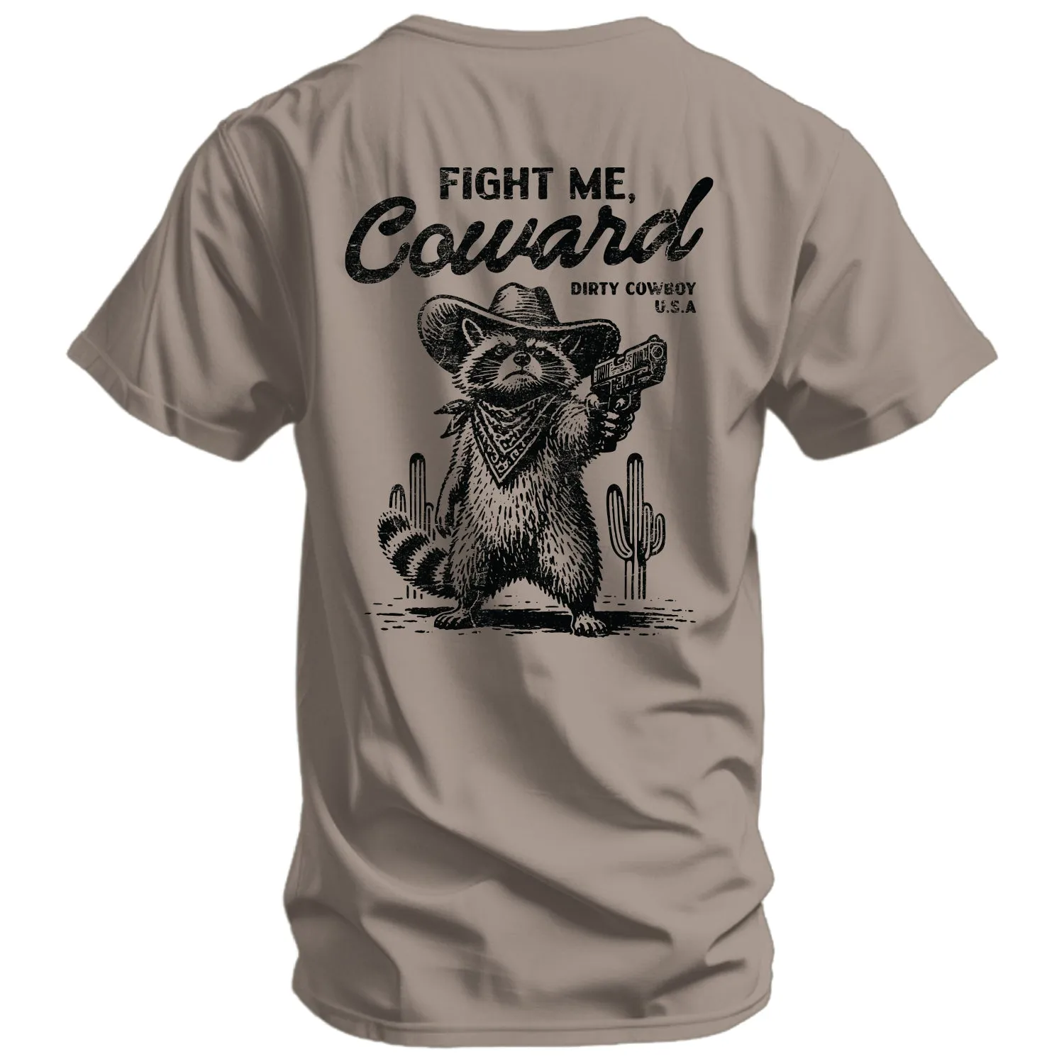 Fight Me Coward Raccoon Men's T-Shirt sold by Combat Iron Apparel