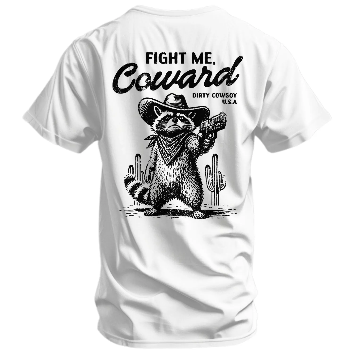Fight Me Coward Raccoon Men's T-Shirt sold by Combat Iron Apparel product image thumbnail 2