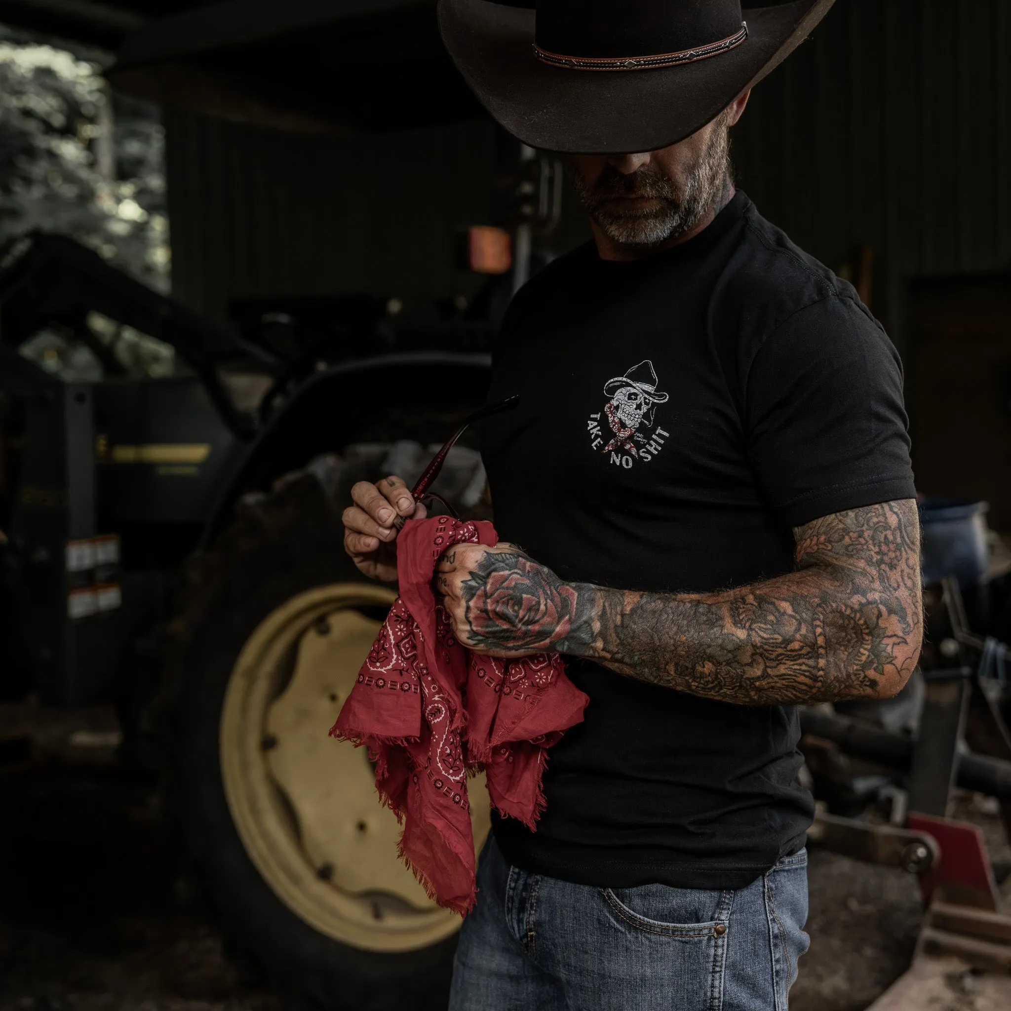 Take No Shit Cowboy Men's T-Shirt sold by Combat Iron Apparel product image thumbnail 4
