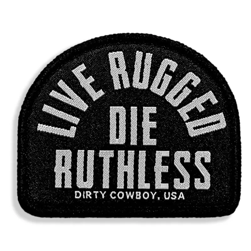 Live Rugged. Die Ruthless Velcro Patch made by Combat Iron Apparel