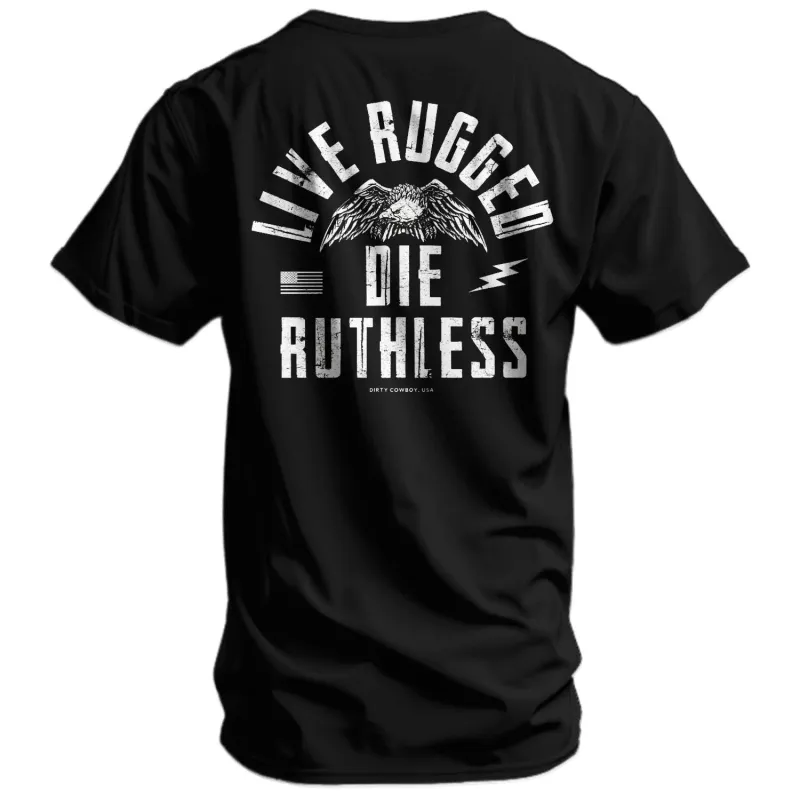 Live Rugged Die Ruthless Men's T-Shirt made by Combat Iron Apparel