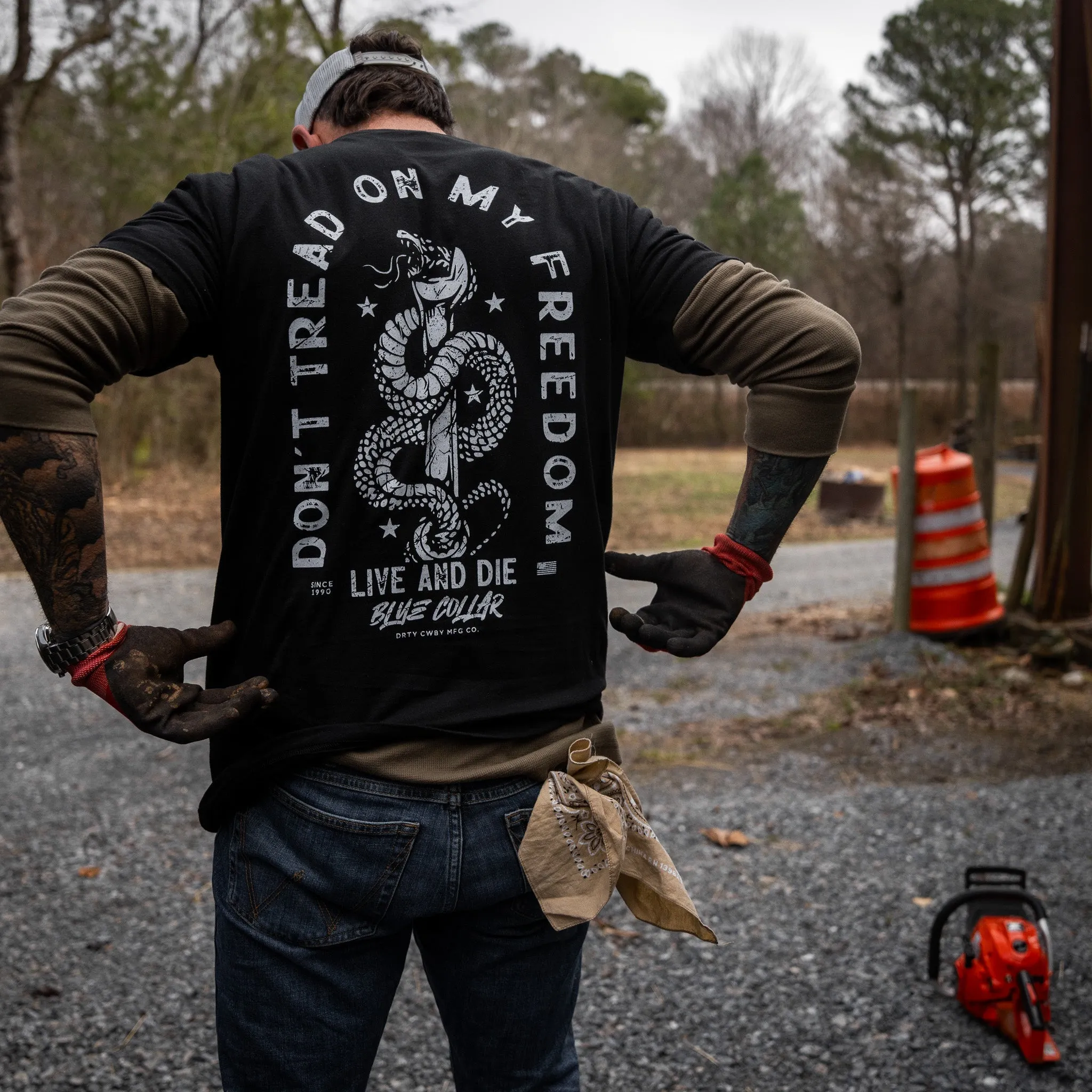 Don't Tread On My Freedom Men's T-Shirt sold by Combat Iron Apparel product image thumbnail 3