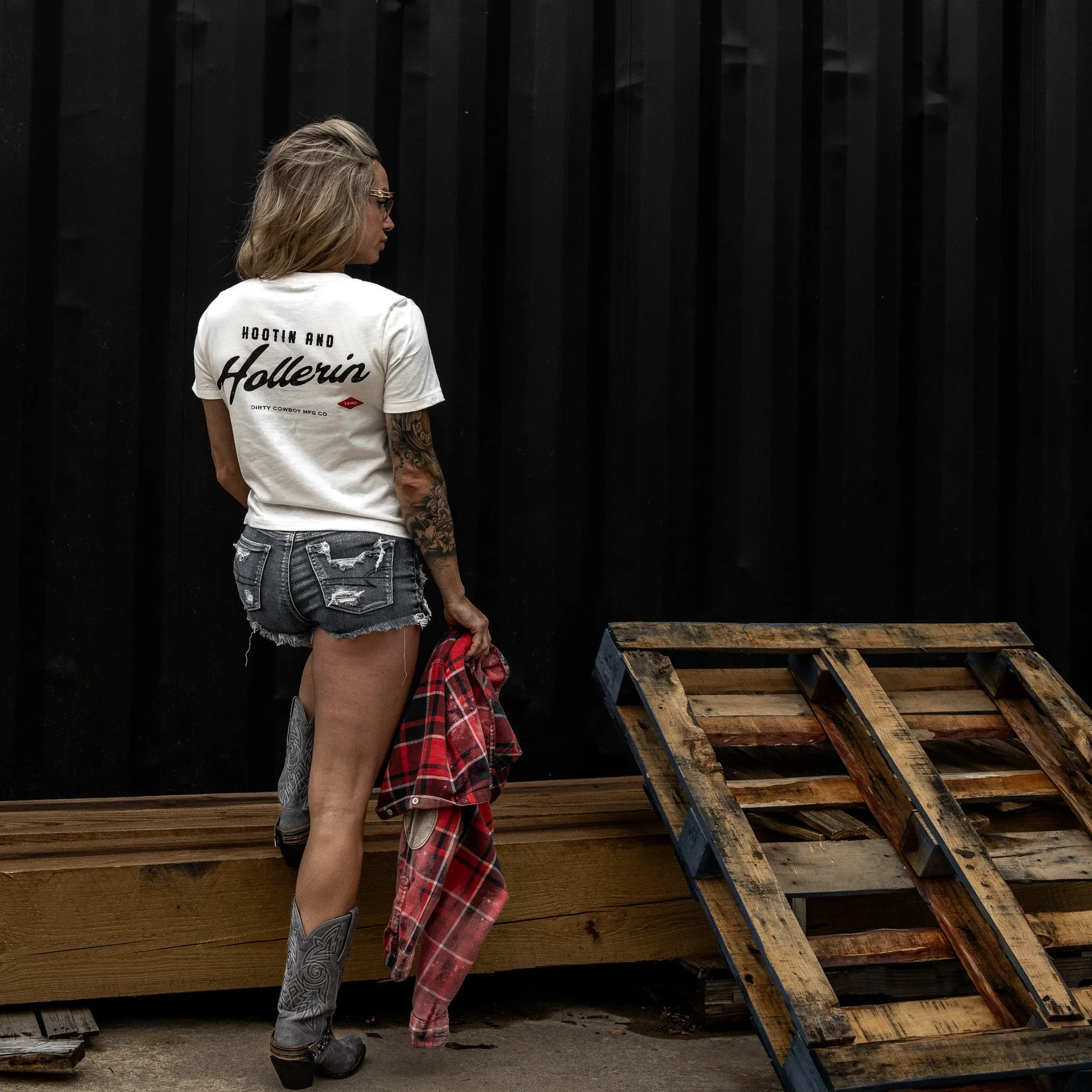 Hootin And Hollerin' Women's Cropped T-Shirt sold by Combat Iron Apparel product image thumbnail 3