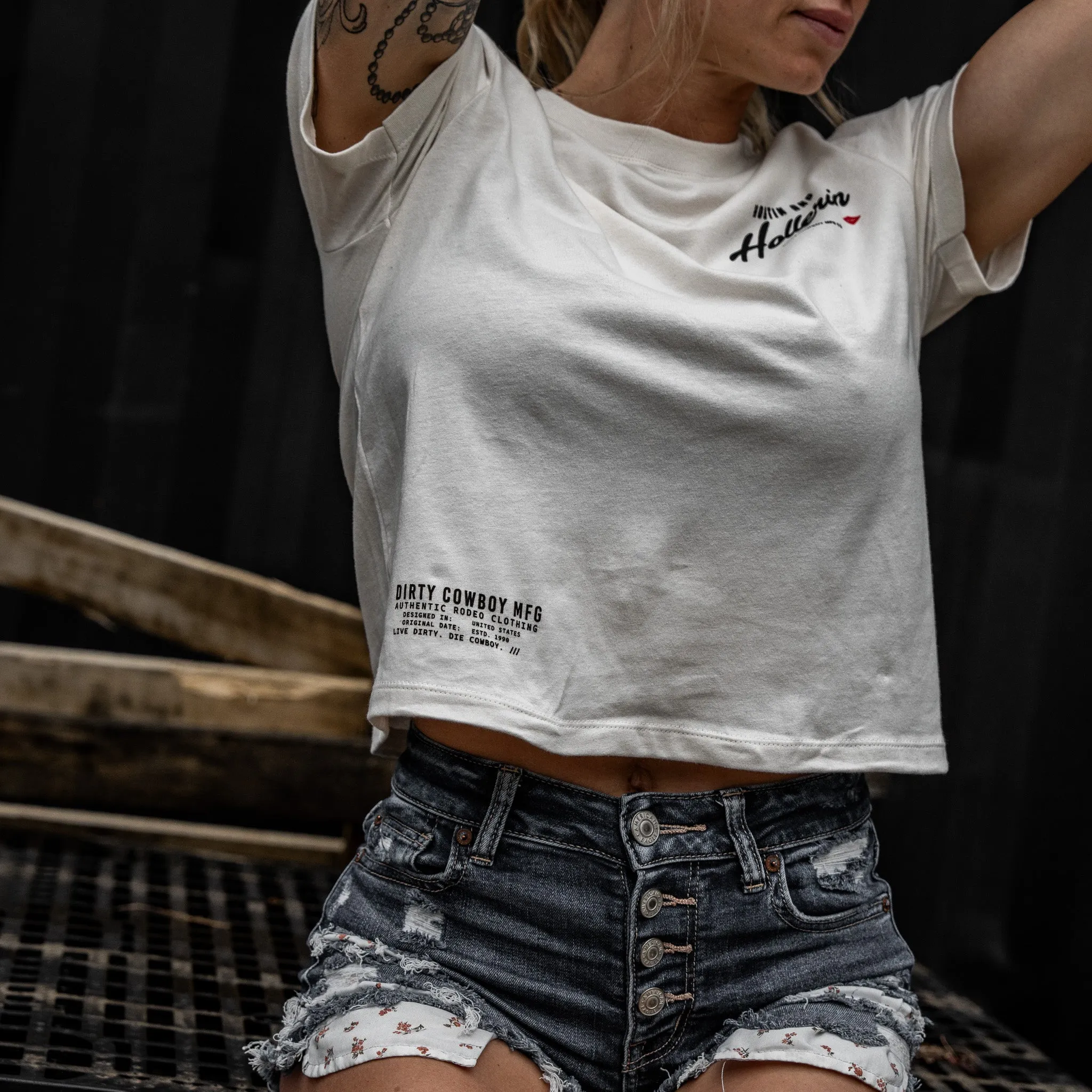 Hootin And Hollerin' Women's Cropped T-Shirt sold by Combat Iron Apparel product image thumbnail 4