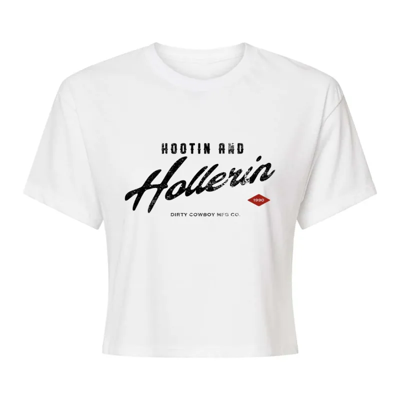 Hootin And Hollerin' Women's Cropped T-Shirt made by Combat Iron Apparel