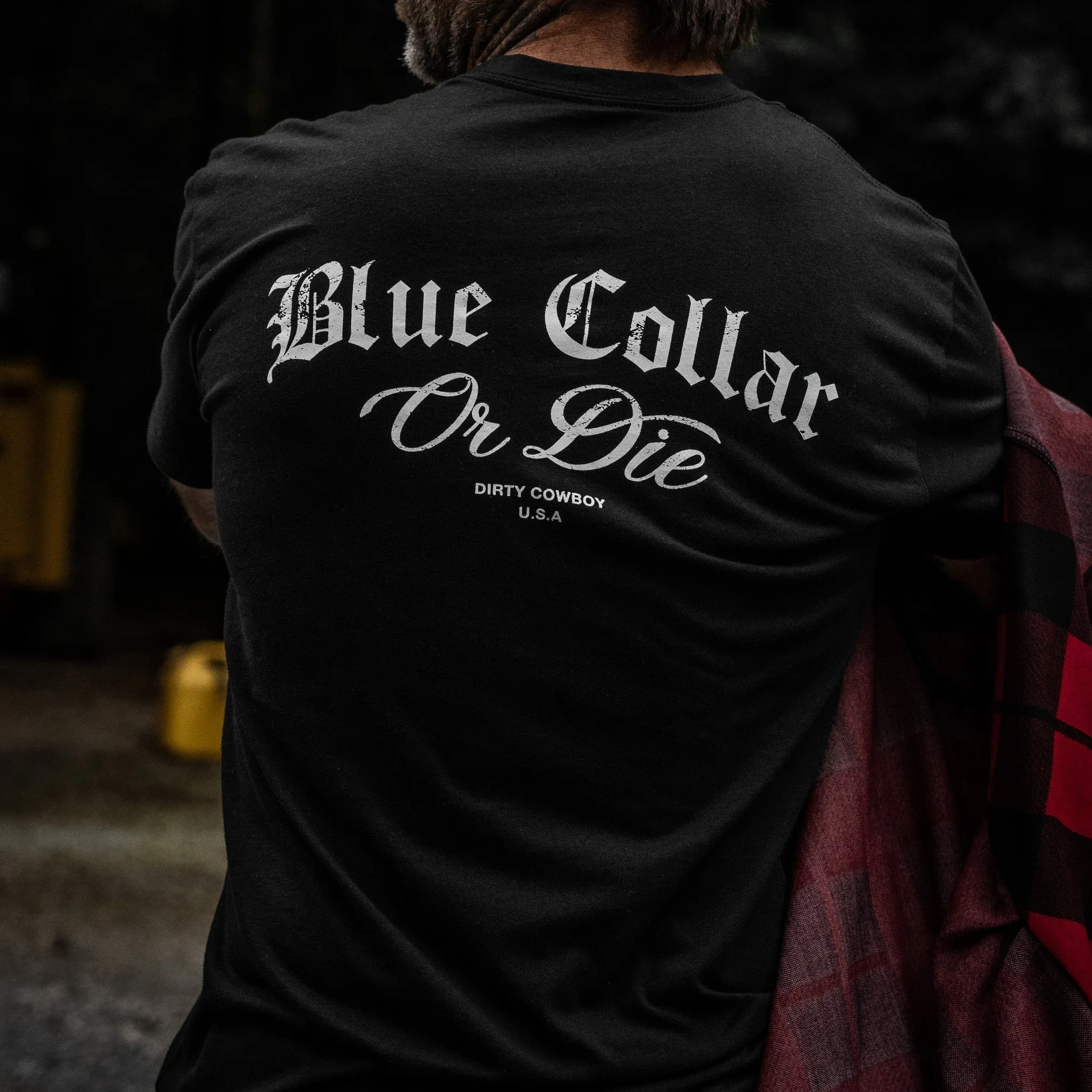 Blue Collar Or Die Men's T-Shirt sold by Combat Iron Apparel product image thumbnail 2