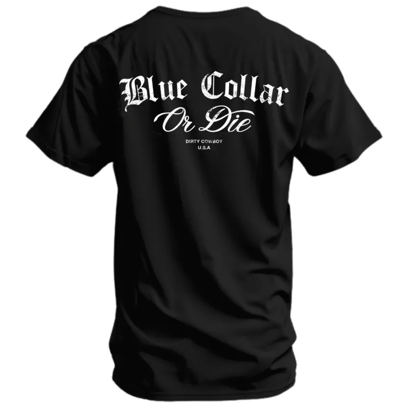 Blue Collar Or Die Men's T-Shirt made by Combat Iron Apparel