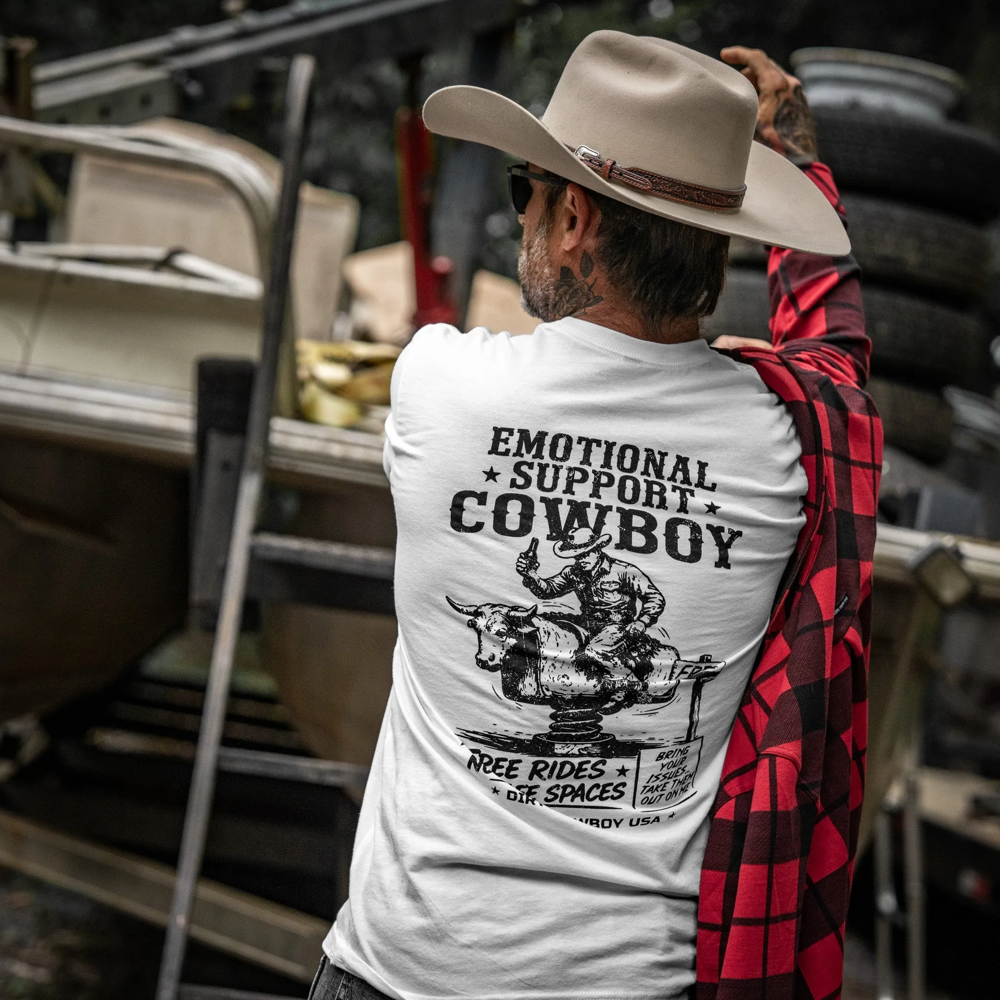 Emotional Support Cowboy Men's T-Shirt sold by Combat Iron Apparel product image thumbnail 5